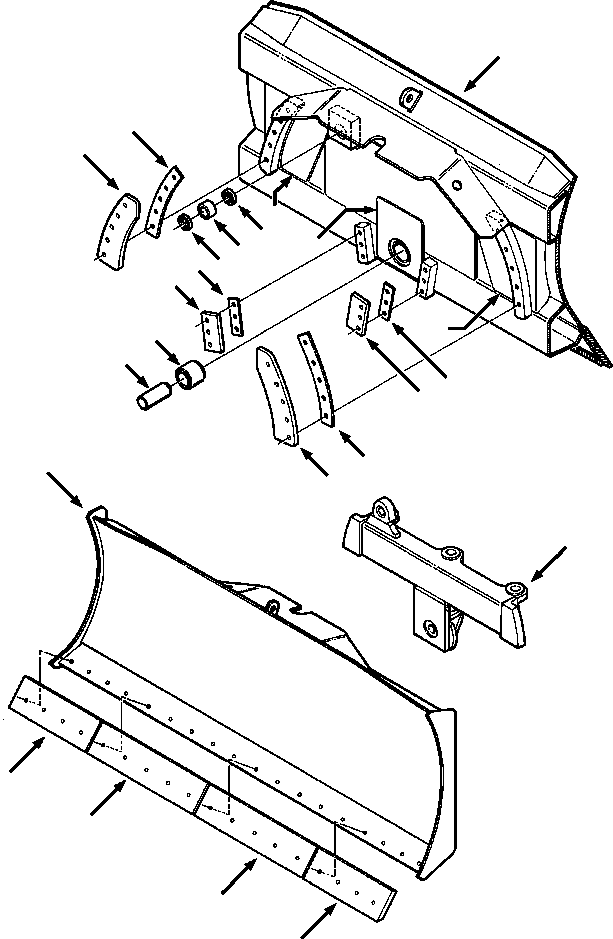 BLADE AND ANGLING FRAME (1270 113 H91) KOMATSU