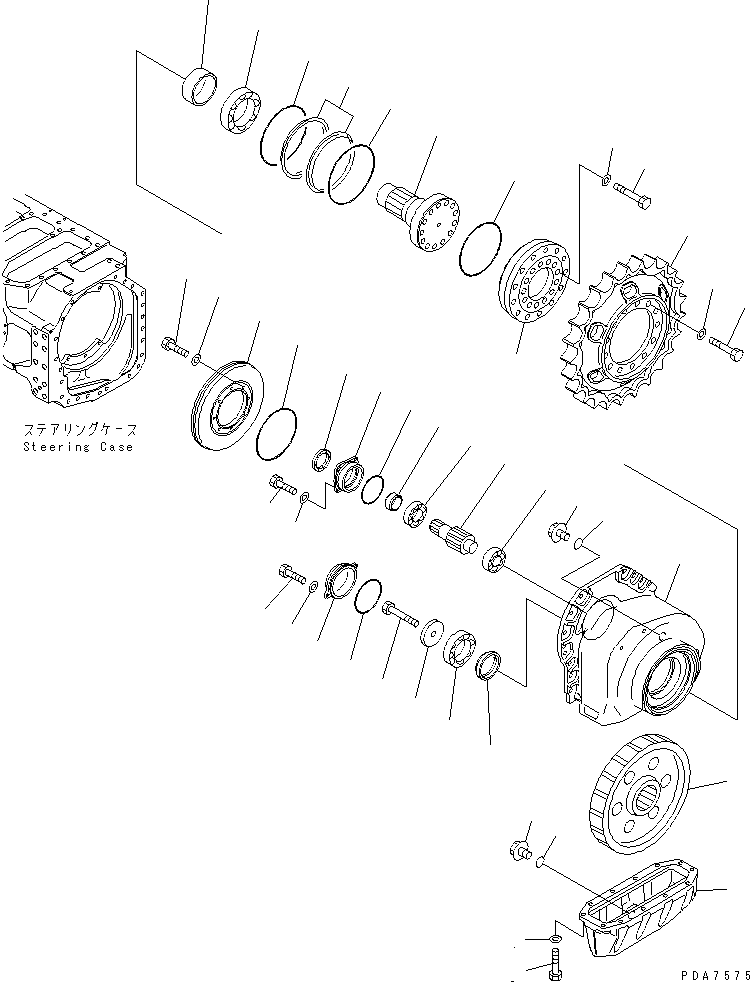 Крышка левая 124-27-51133 KOMATSU