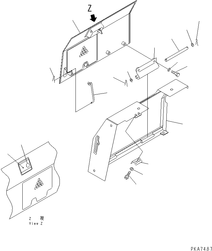 COVER ASS'Y,R.H. 124-54-54301 KOMATSU