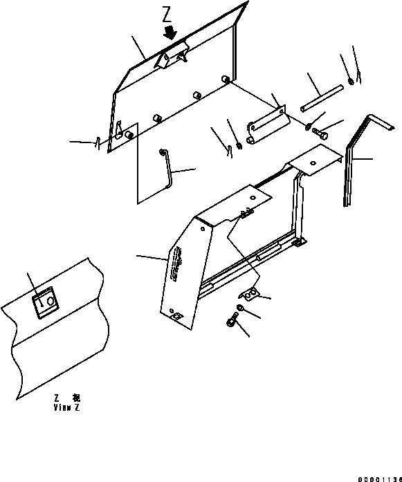 COVER ASSEMBLY, R.H. 124-54-64800 KOMATSU