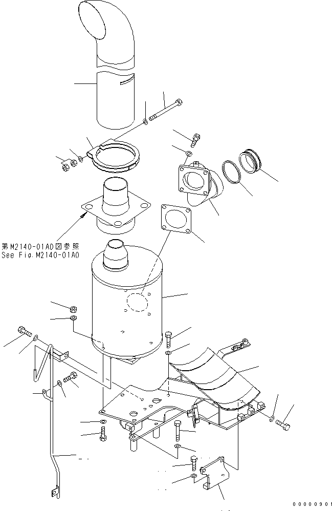 Выпускная труба 14X-01-21111 KOMATSU