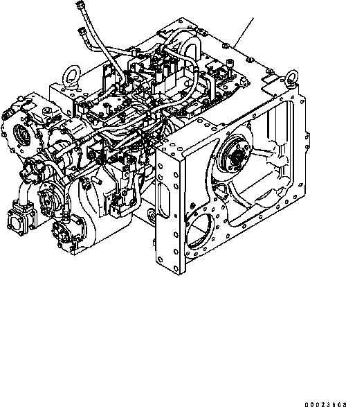 POEWR LINE ASS'Y, (FOR REAR ATTACHMENT) THIS ASSEMBLY CONSISTS OF ALL PARTS SHOWN IN FIGS. F2300-51A0 TO F2300-64A1 134-22-70010 KOMATSU