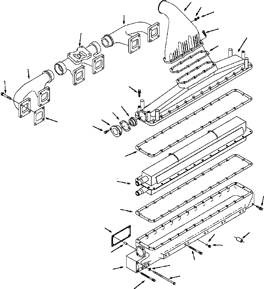 MANIFOLD, EXHAUST 1310 731 H2 KOMATSU