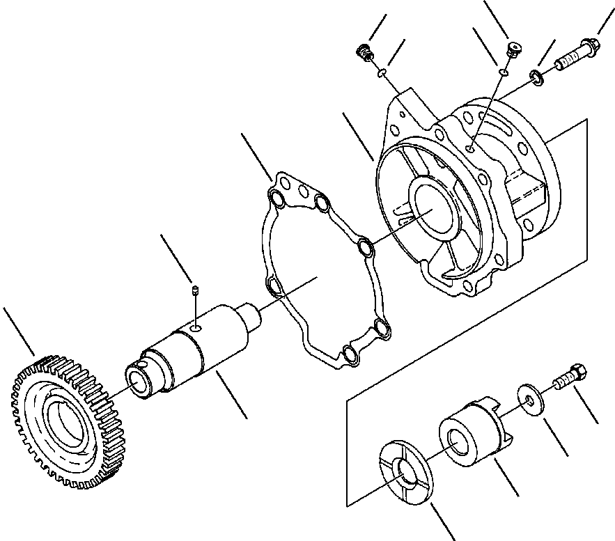 SHAFT AND GEAR, ACCESSORY DRIVE 1240 481 H92 KOMATSU