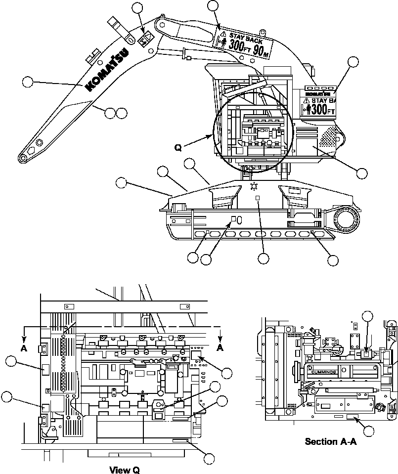 DECAL, BATTERY 09664-50023 KOMATSU