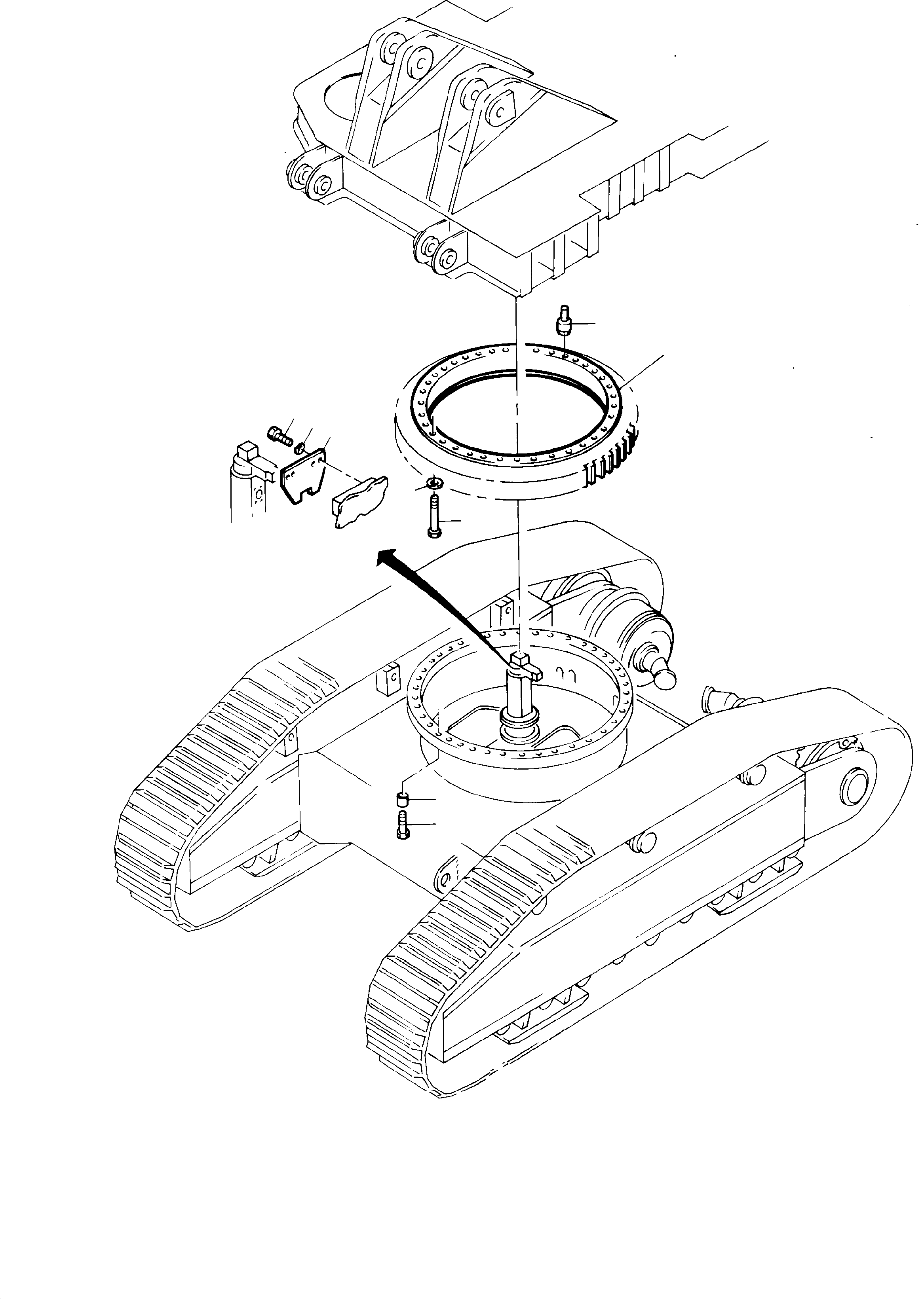 Slew ring mounting kit from s/no. 05 038 up 780 596 73 KOMATSU