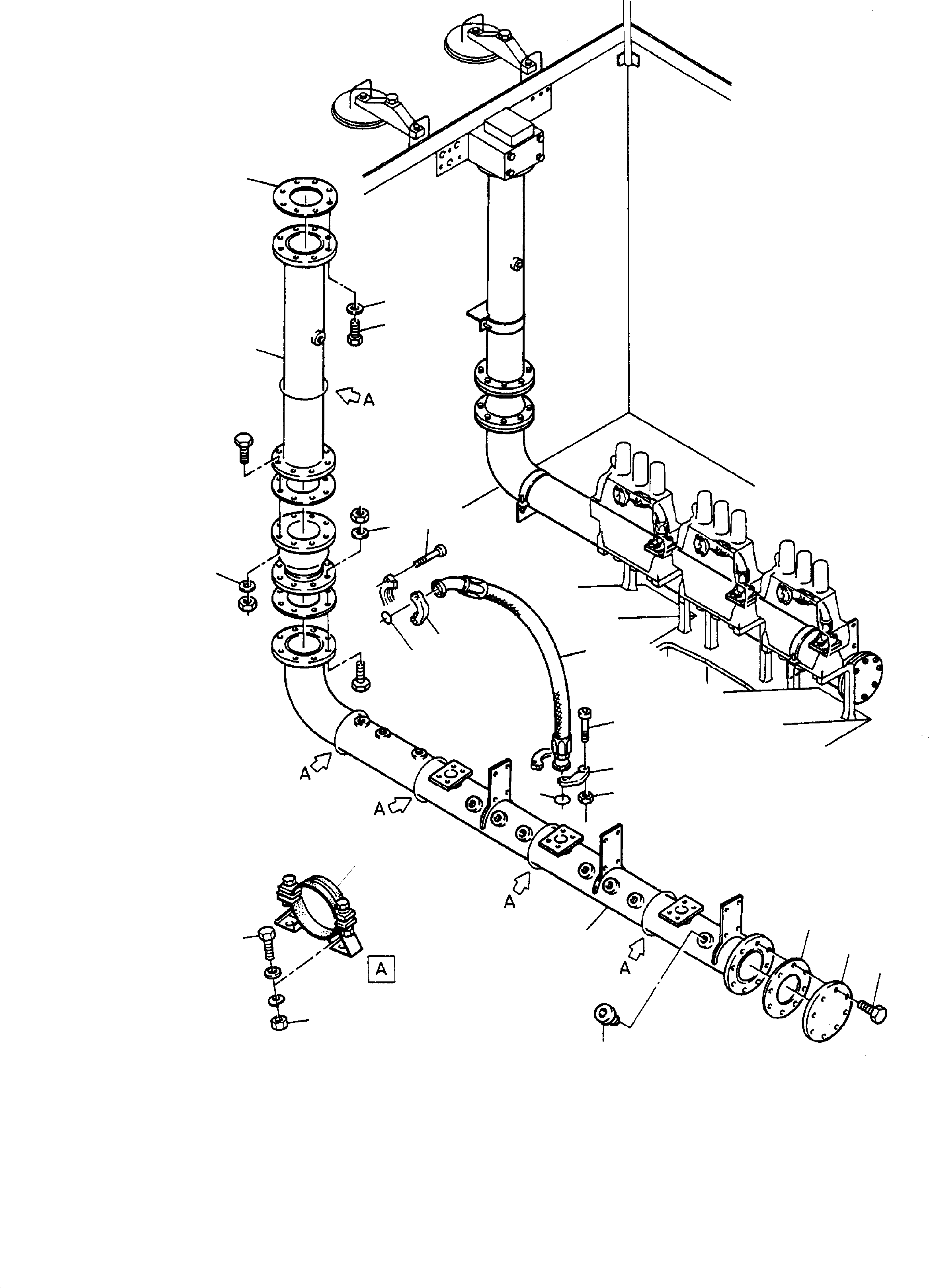 Hose, assy. DN 60 x 660 490 550 40 KOMATSU