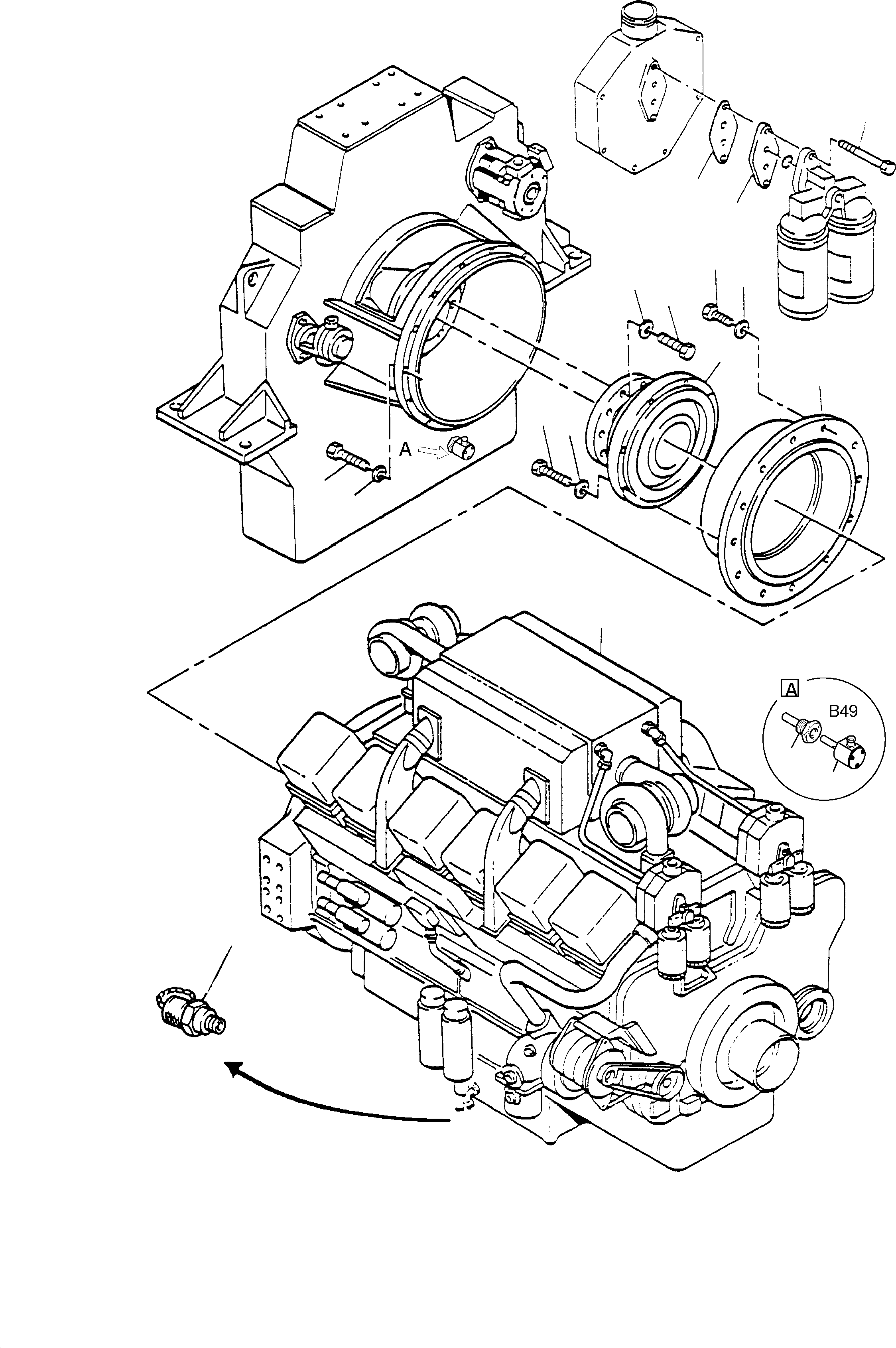Oil drain hose 490 586 40 KOMATSU