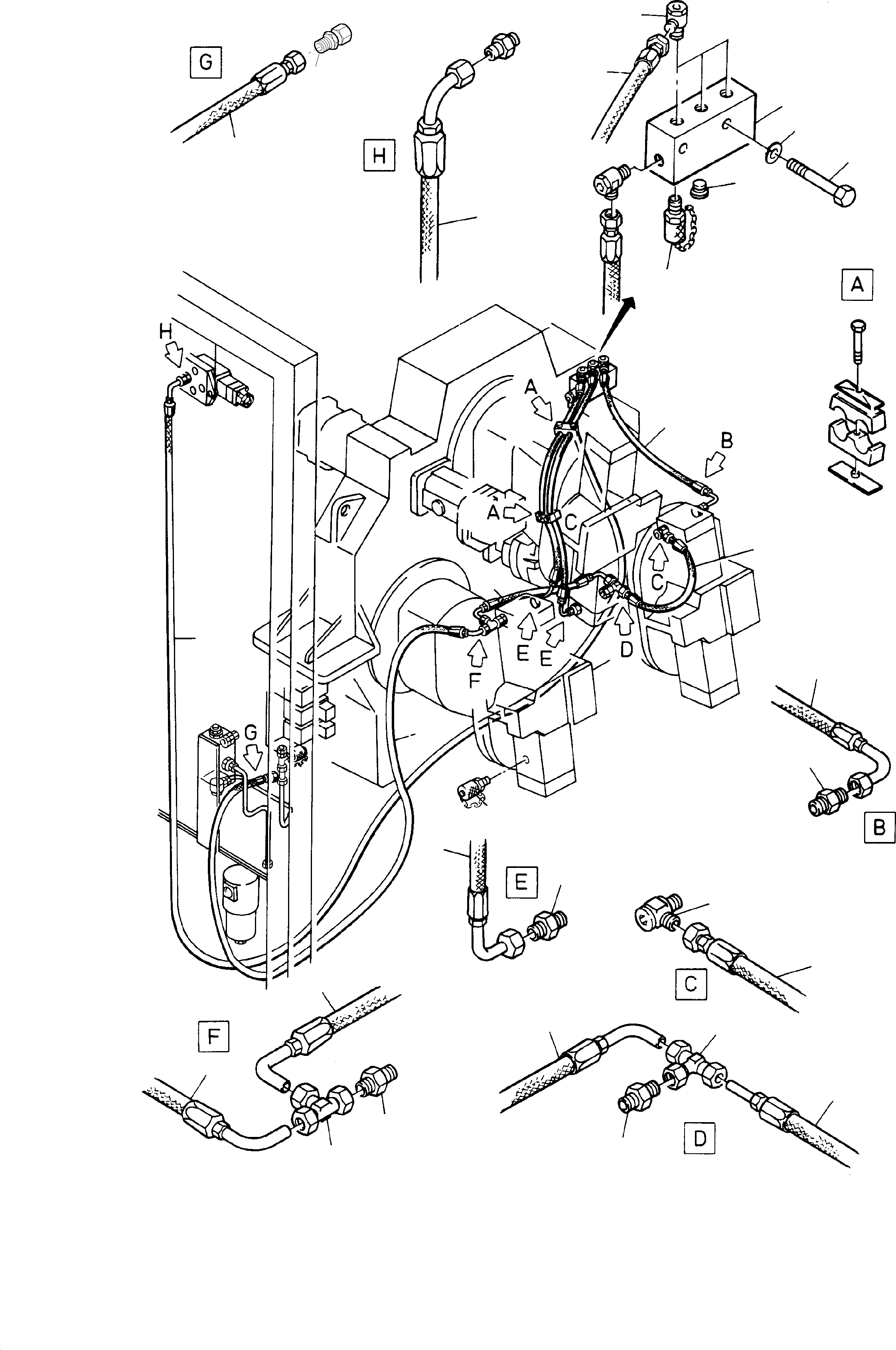 Hose assy. DN 12 x 5900 551 562 40 KOMATSU