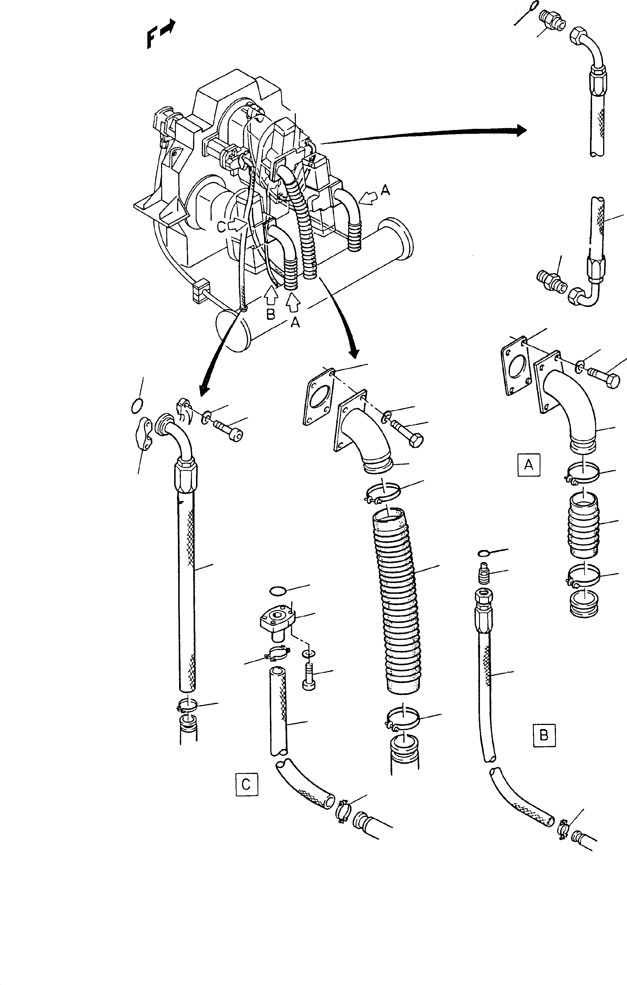 Suction hose 604 615 40 KOMATSU