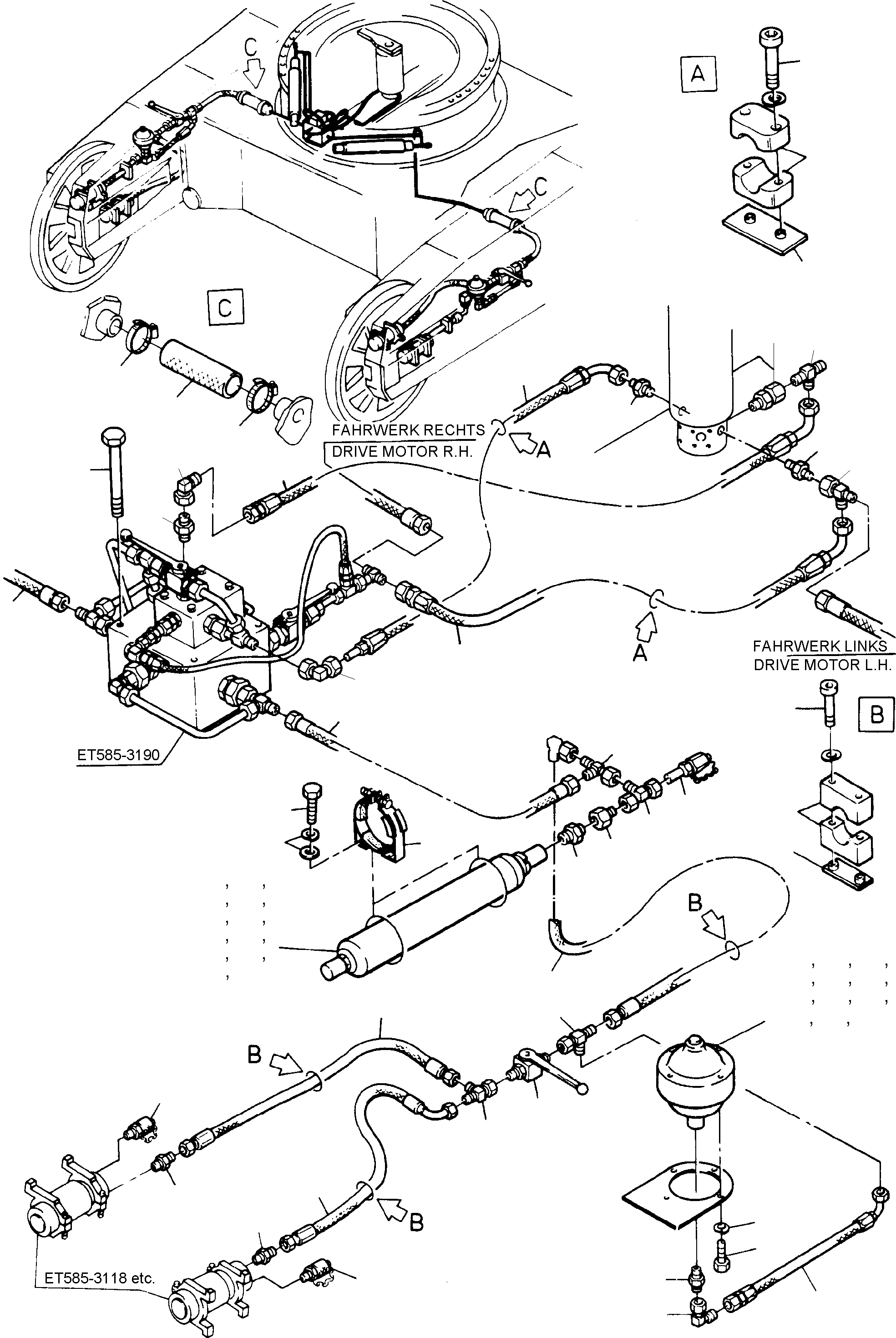 Diaphragm-type pressure accumulator For fig 100 to 123 watch deviations of the machine record acc. to regional prescriptions 551 710 40 KOMATSU