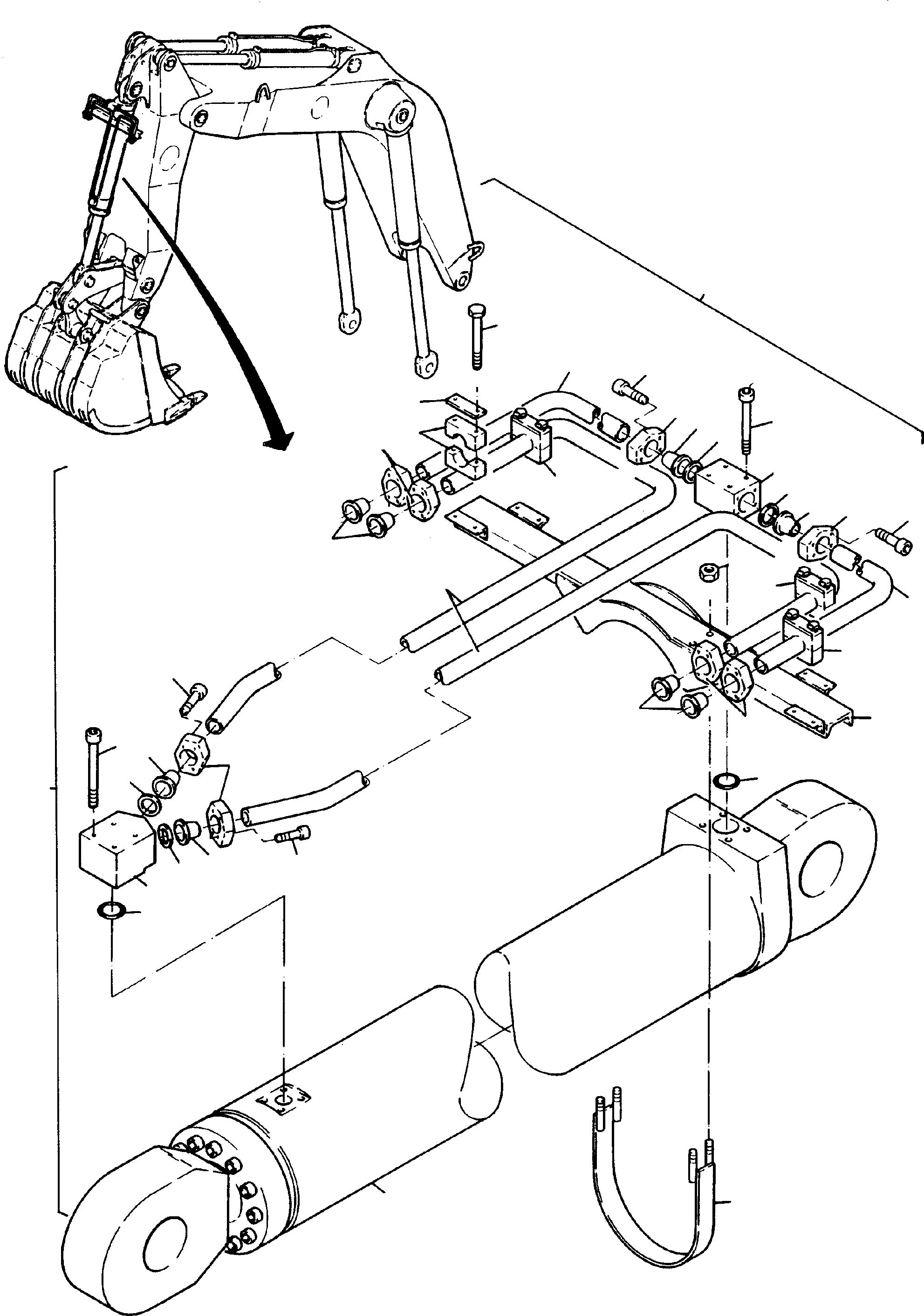 Труба в сборе ø 50 980 991 73 KOMATSU
