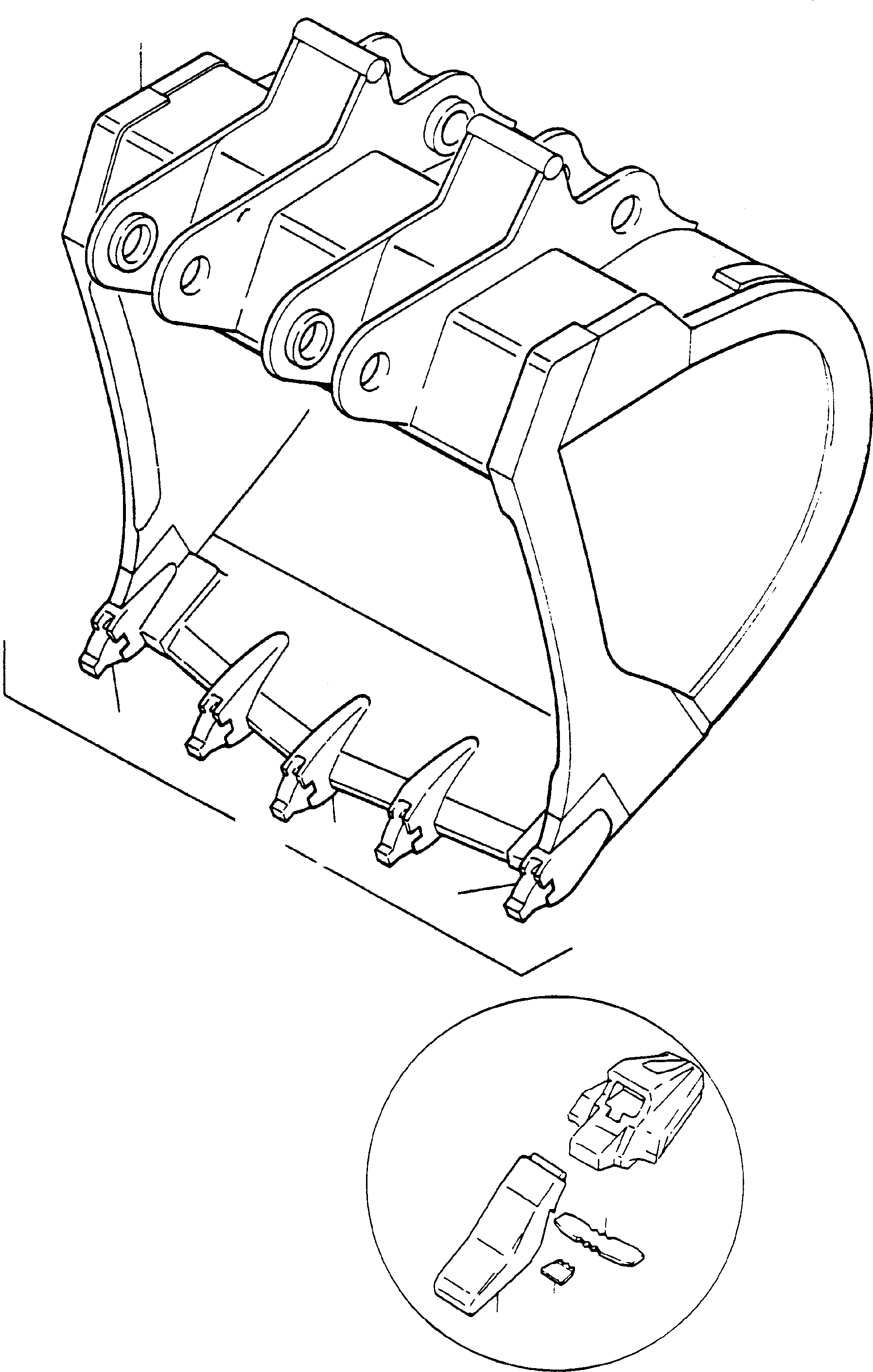 Backhoe w/o teeth 636 141 40 KOMATSU