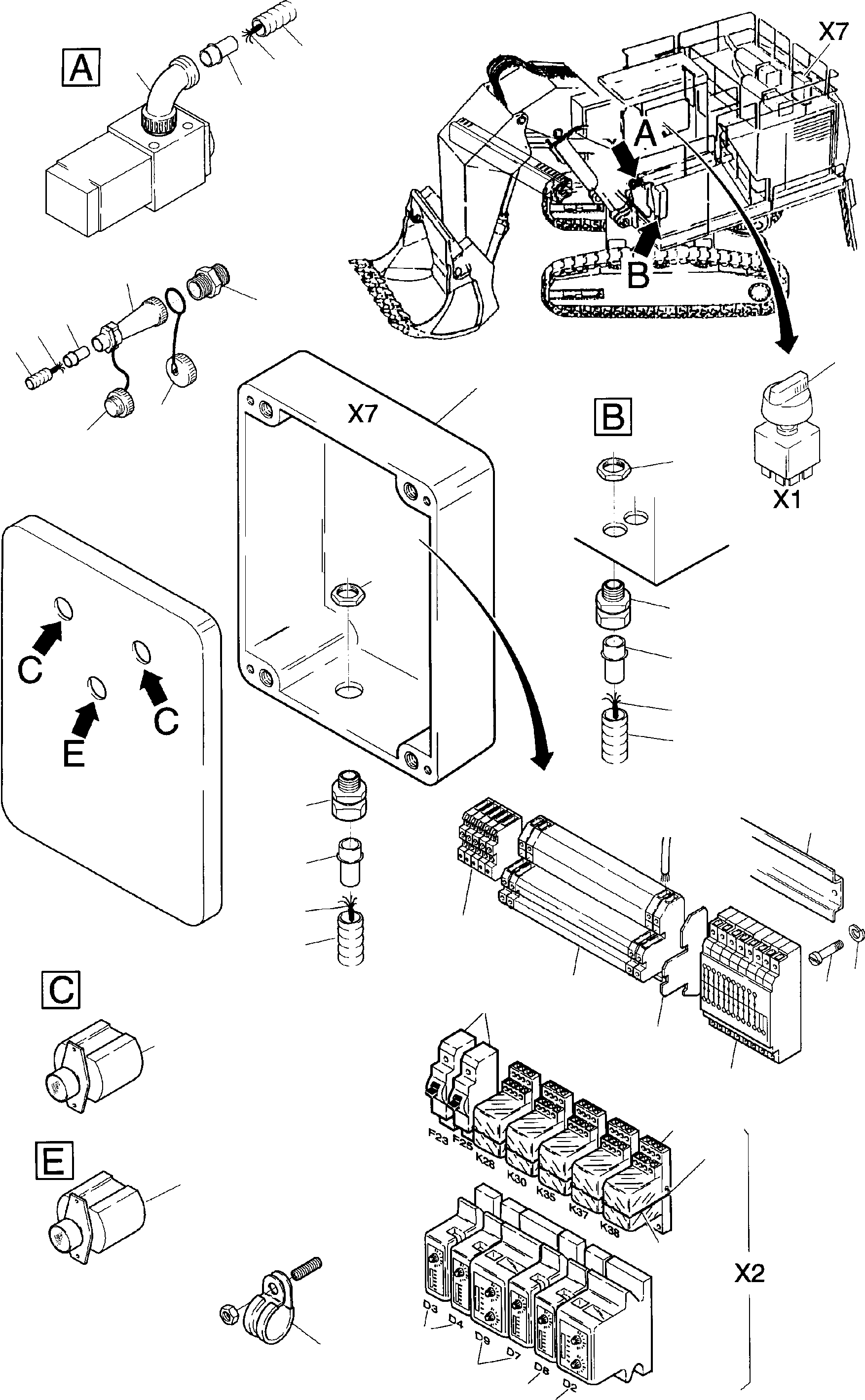 Press button adapter 323 677 40 KOMATSU