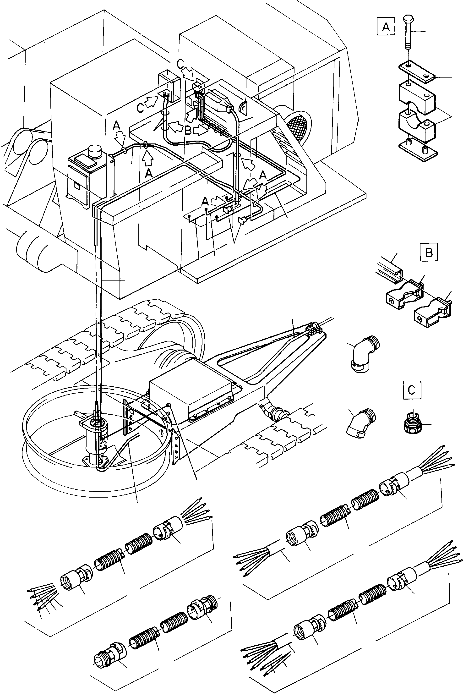 Cable union DN 17-45 896 412 40 KOMATSU