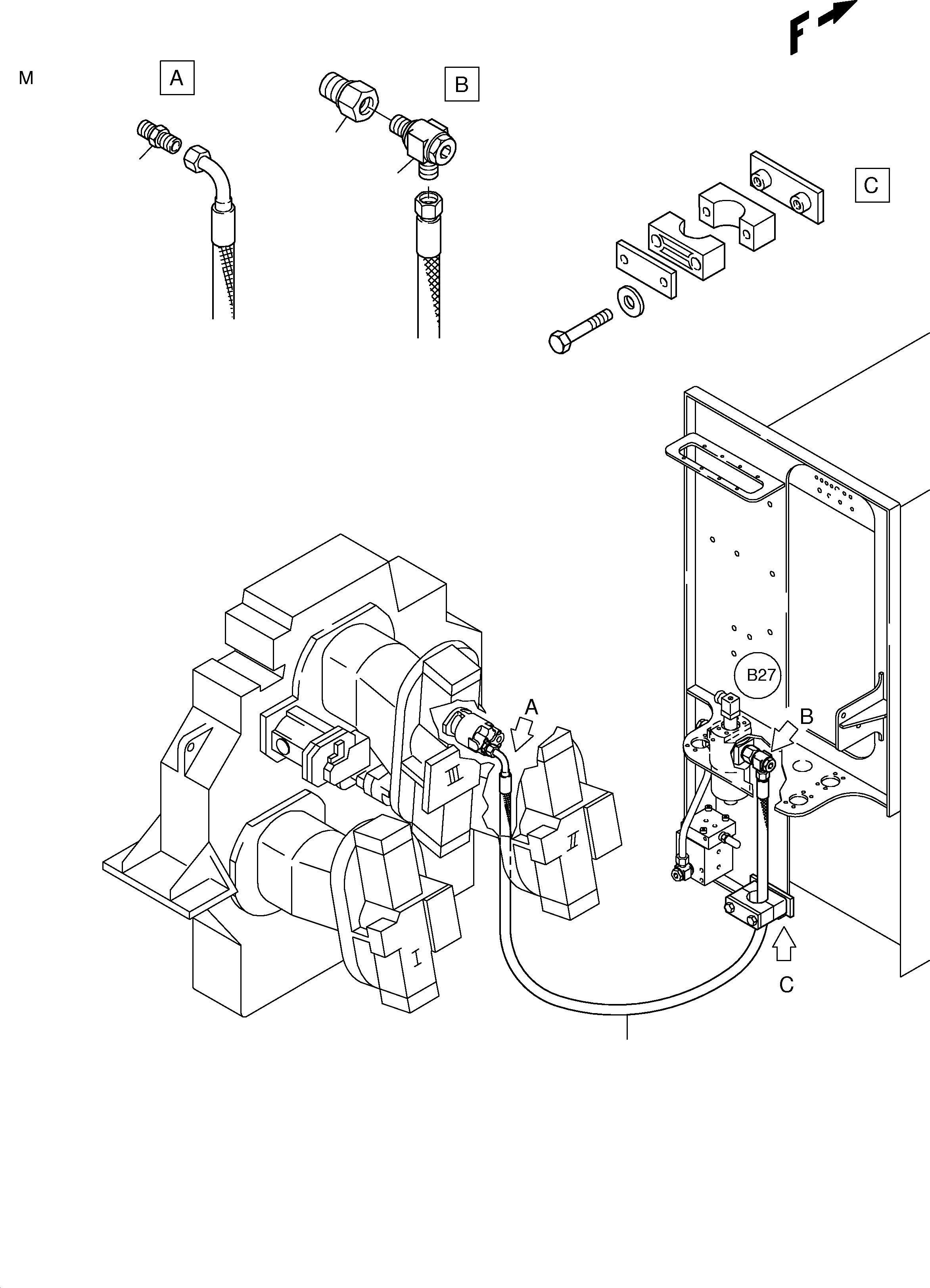 Hose assy. DN 25x3400 514 656 98 KOMATSU