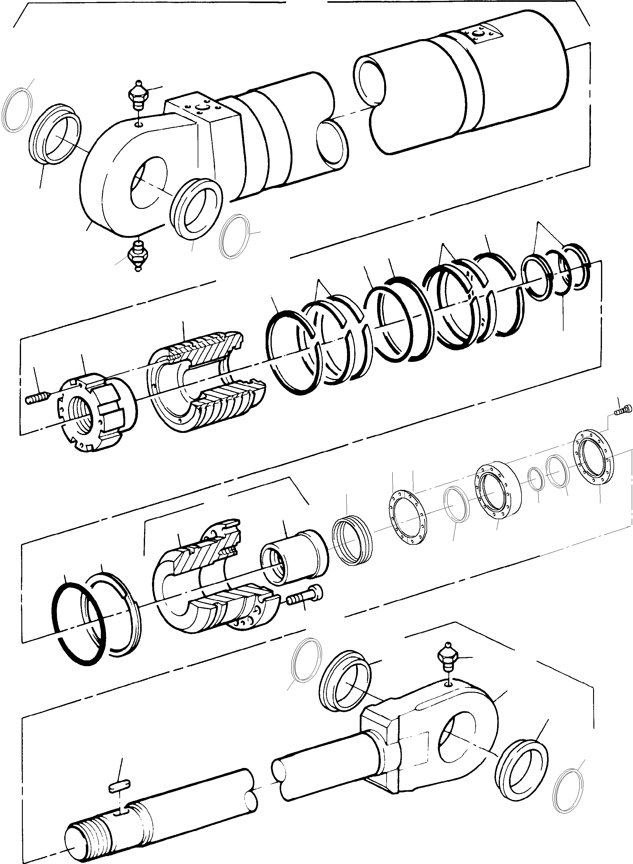 Seal kit piston rod consist. of fig nos. 20,23-25, 31 792 142 73 KOMATSU