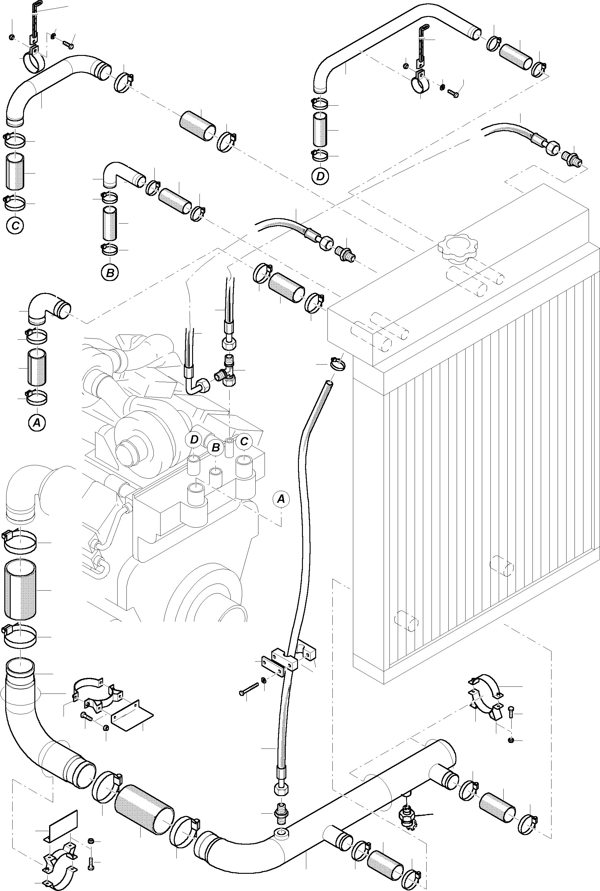 Water hose 255 604 40 KOMATSU