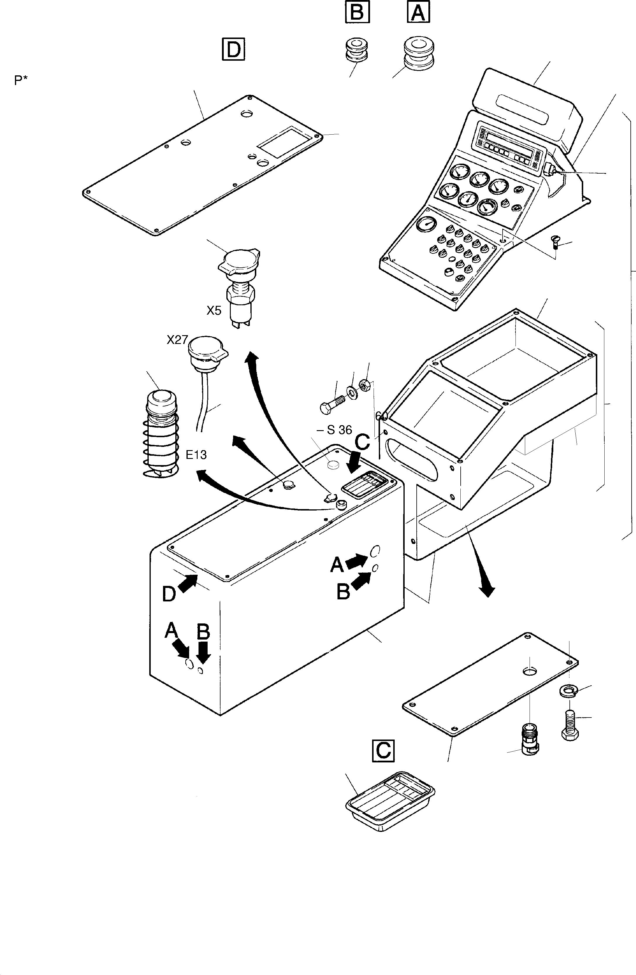 Emergency switch off assy. 891 033 40 KOMATSU