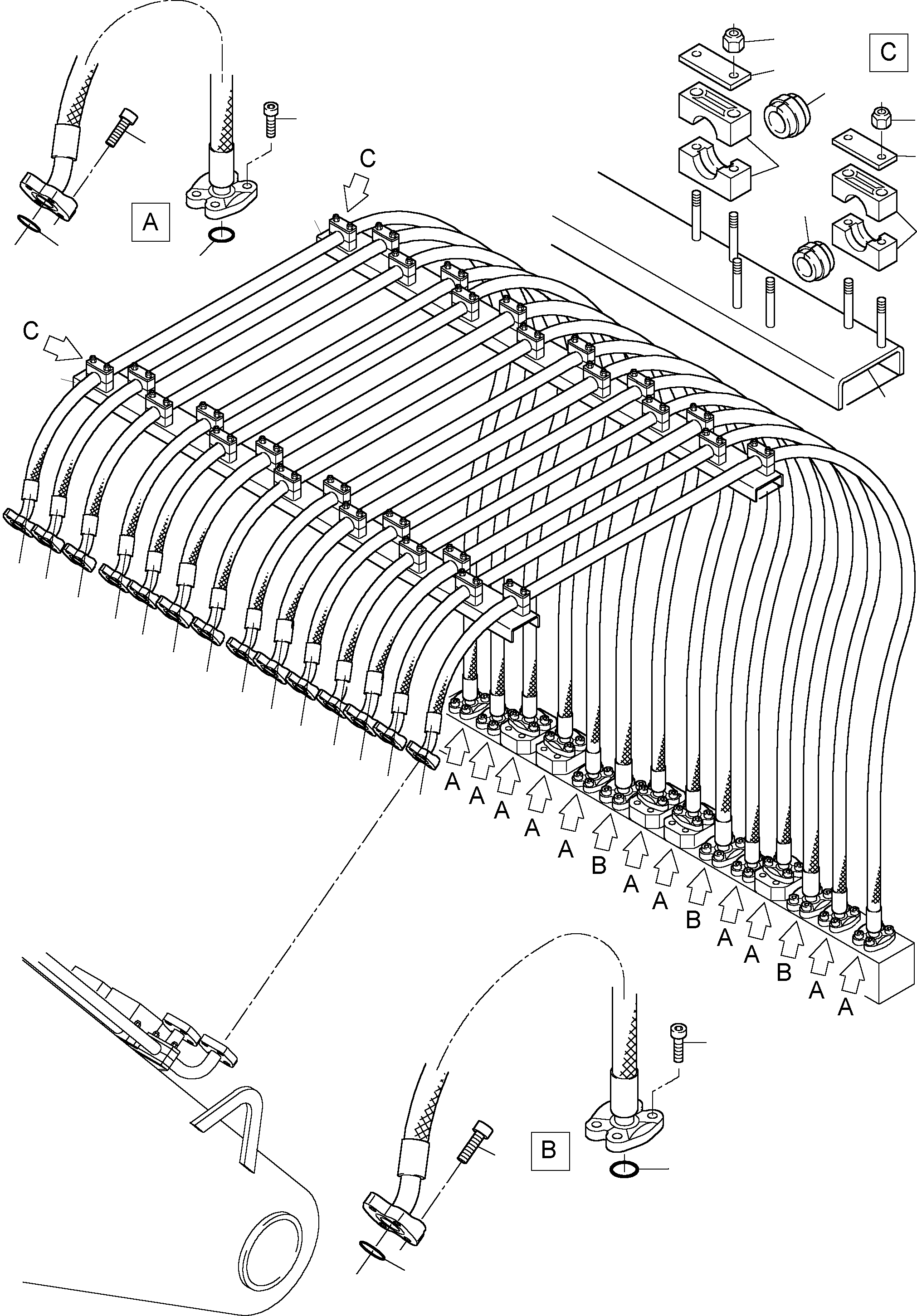Clamp line 904 910 40 KOMATSU