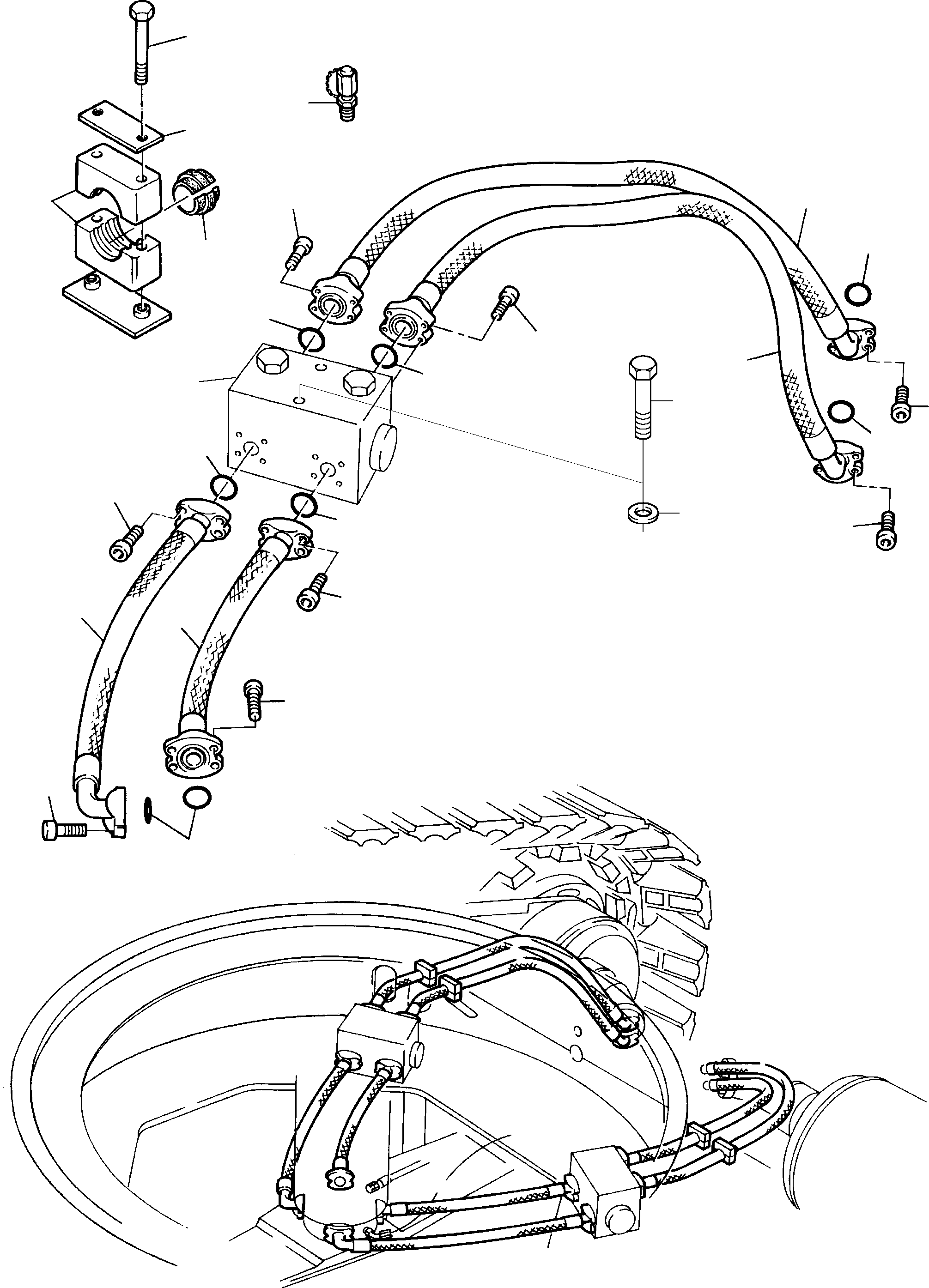 Hose assy. DN 40x940 515 906 98 KOMATSU