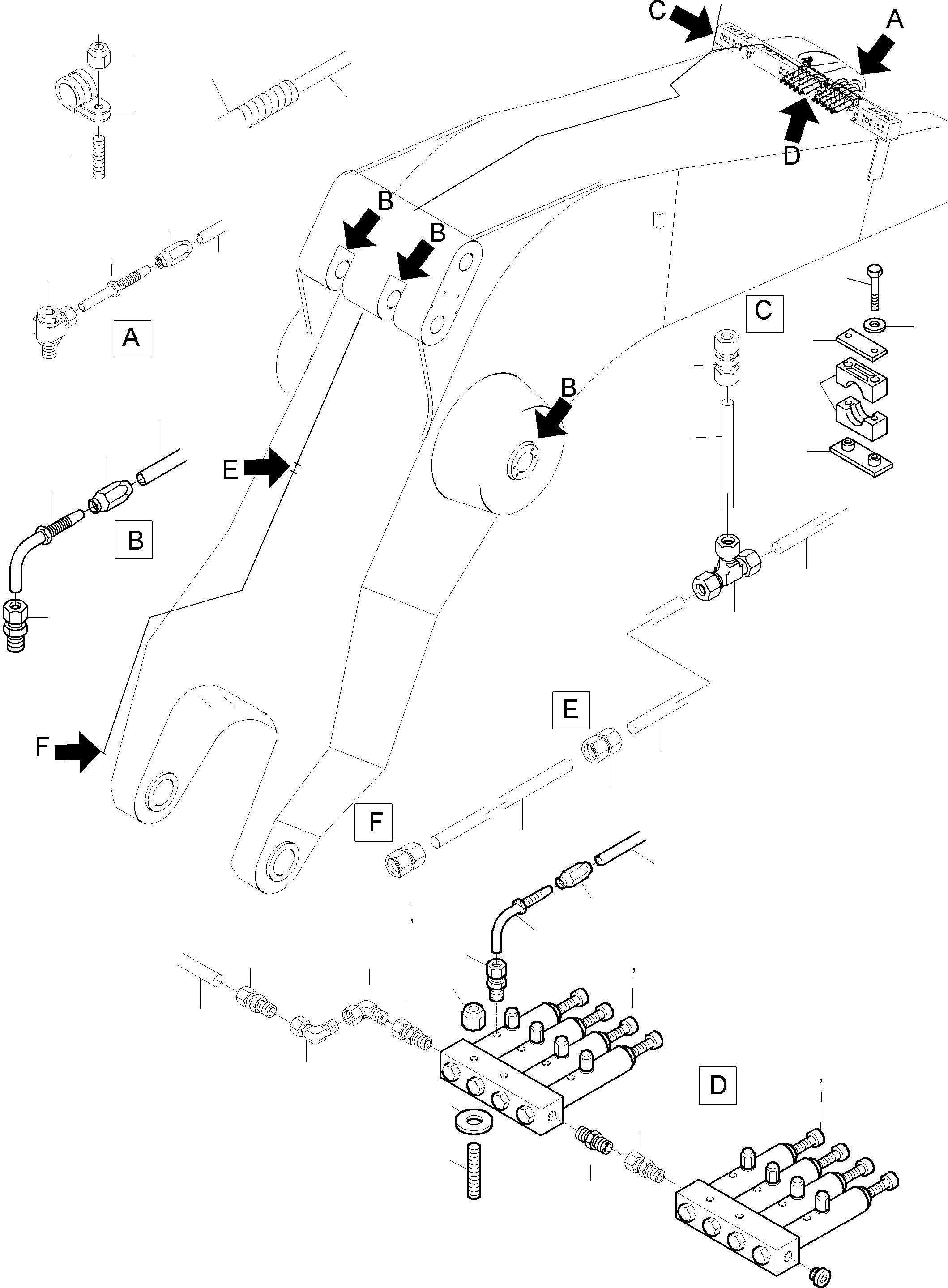 Труба в сборе ø 25 911 862 40 KOMATSU
