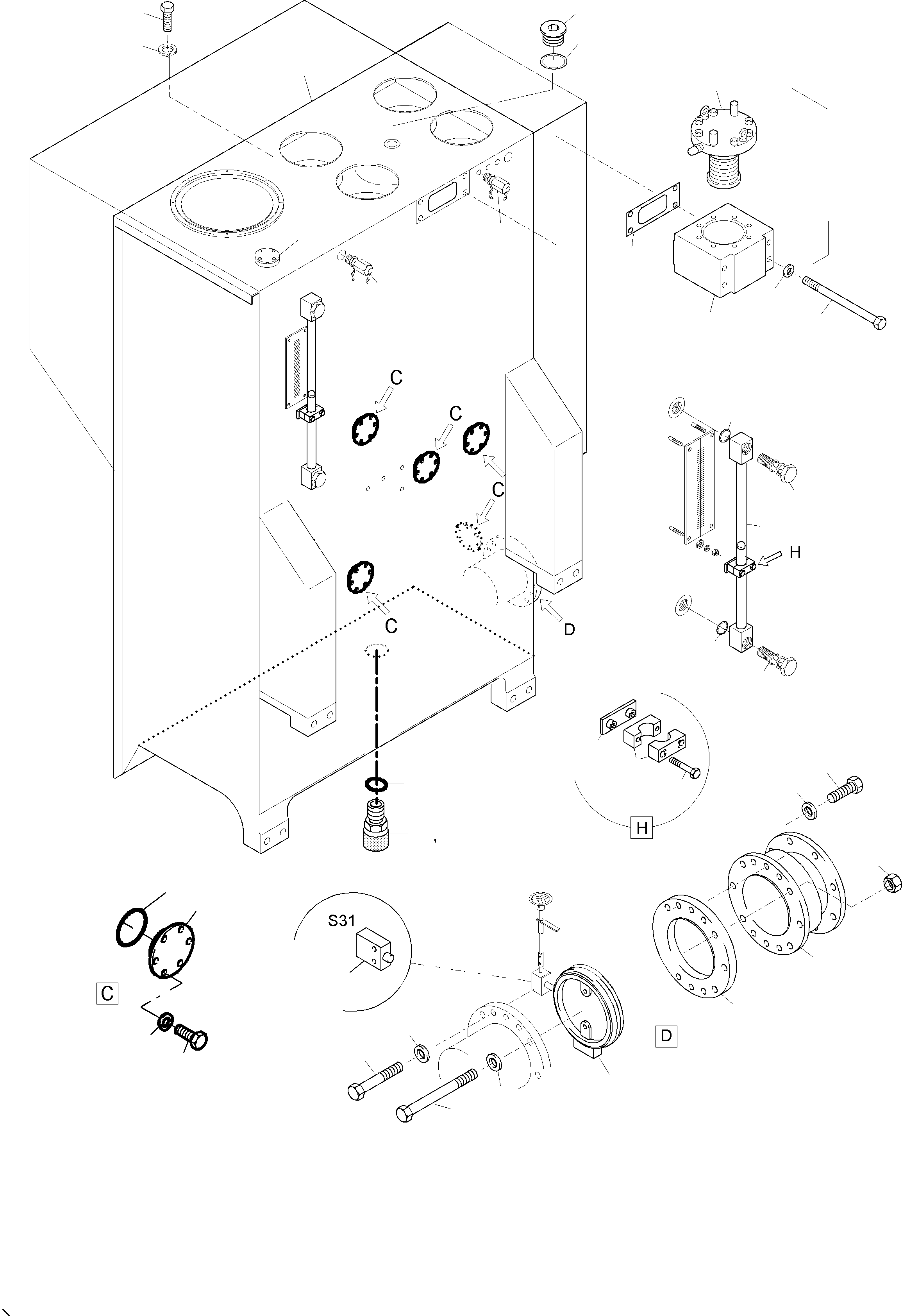 Oil tank 901 280 40 KOMATSU