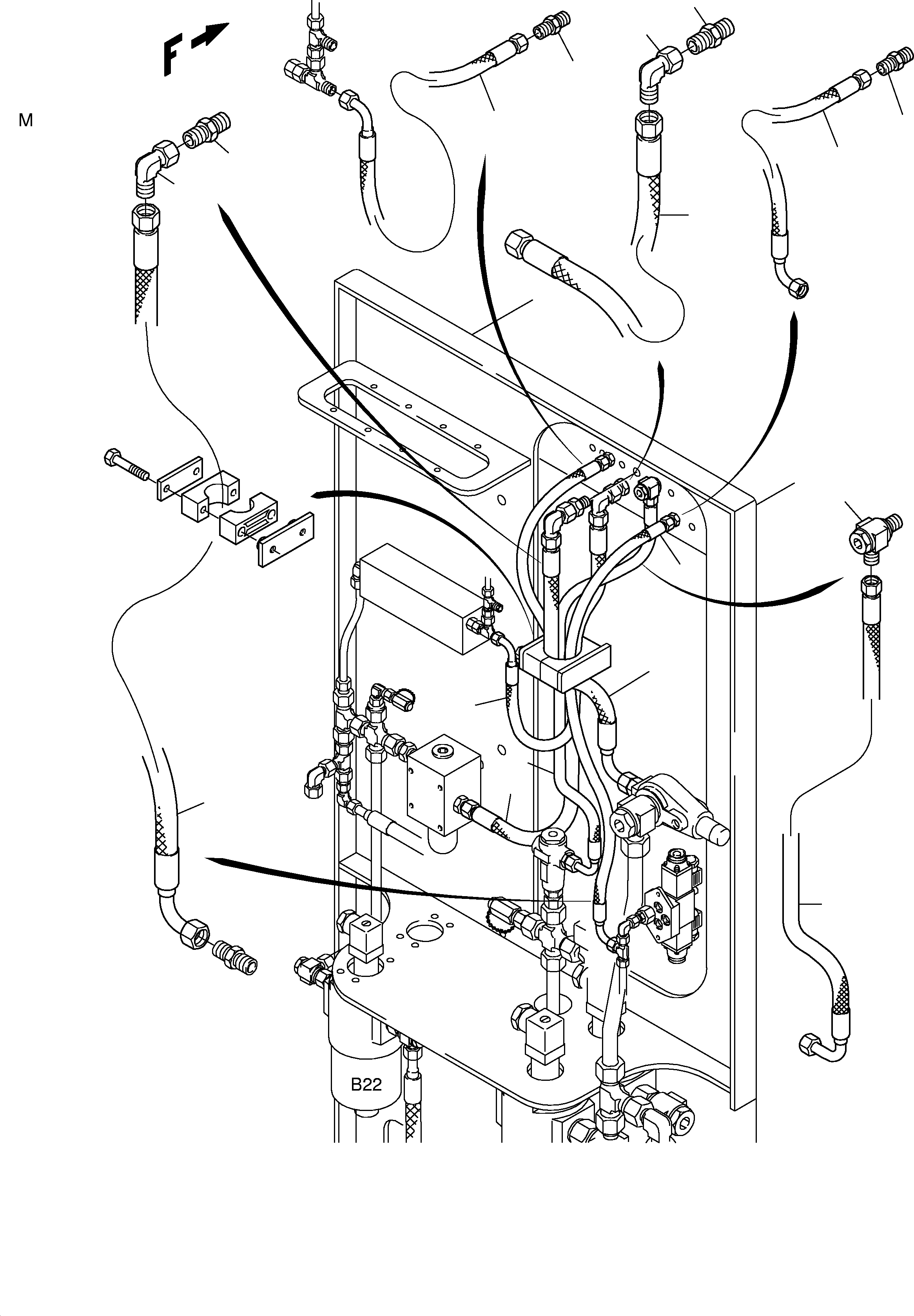 Hose assy. DN 25 x 1400 515 515 98 KOMATSU