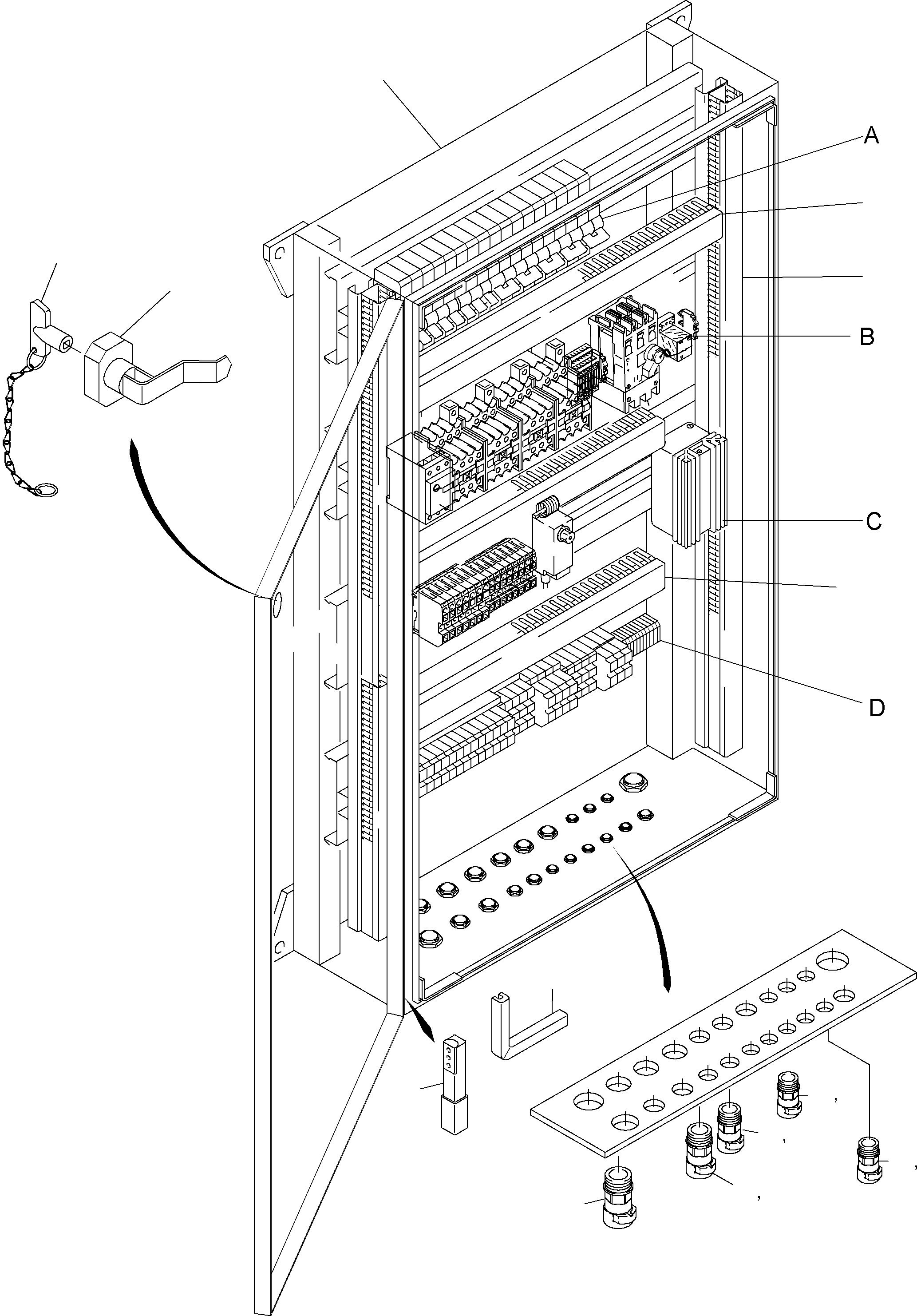 Switch cabinet w/o. electr. parts 899 308 40 KOMATSU