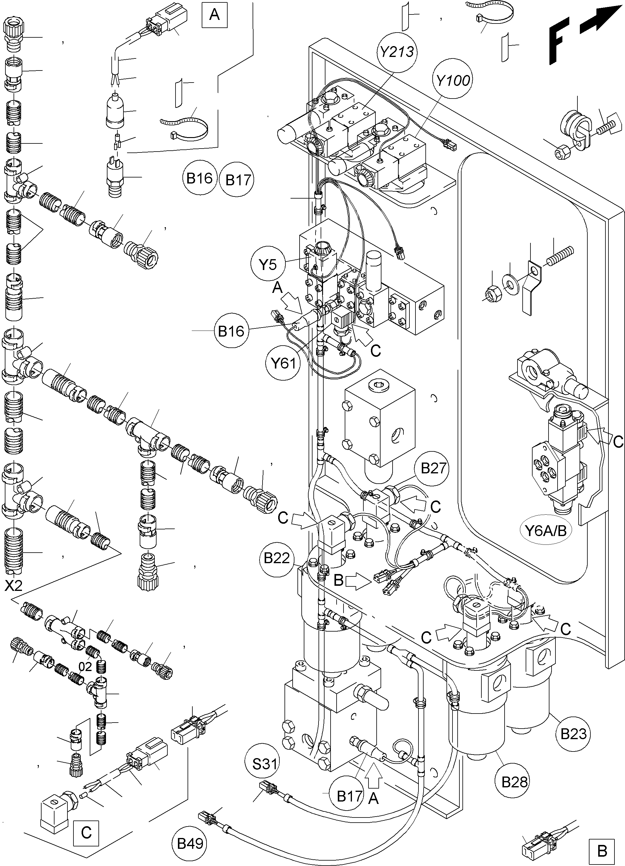 Harness - control frame 903 356 40 KOMATSU