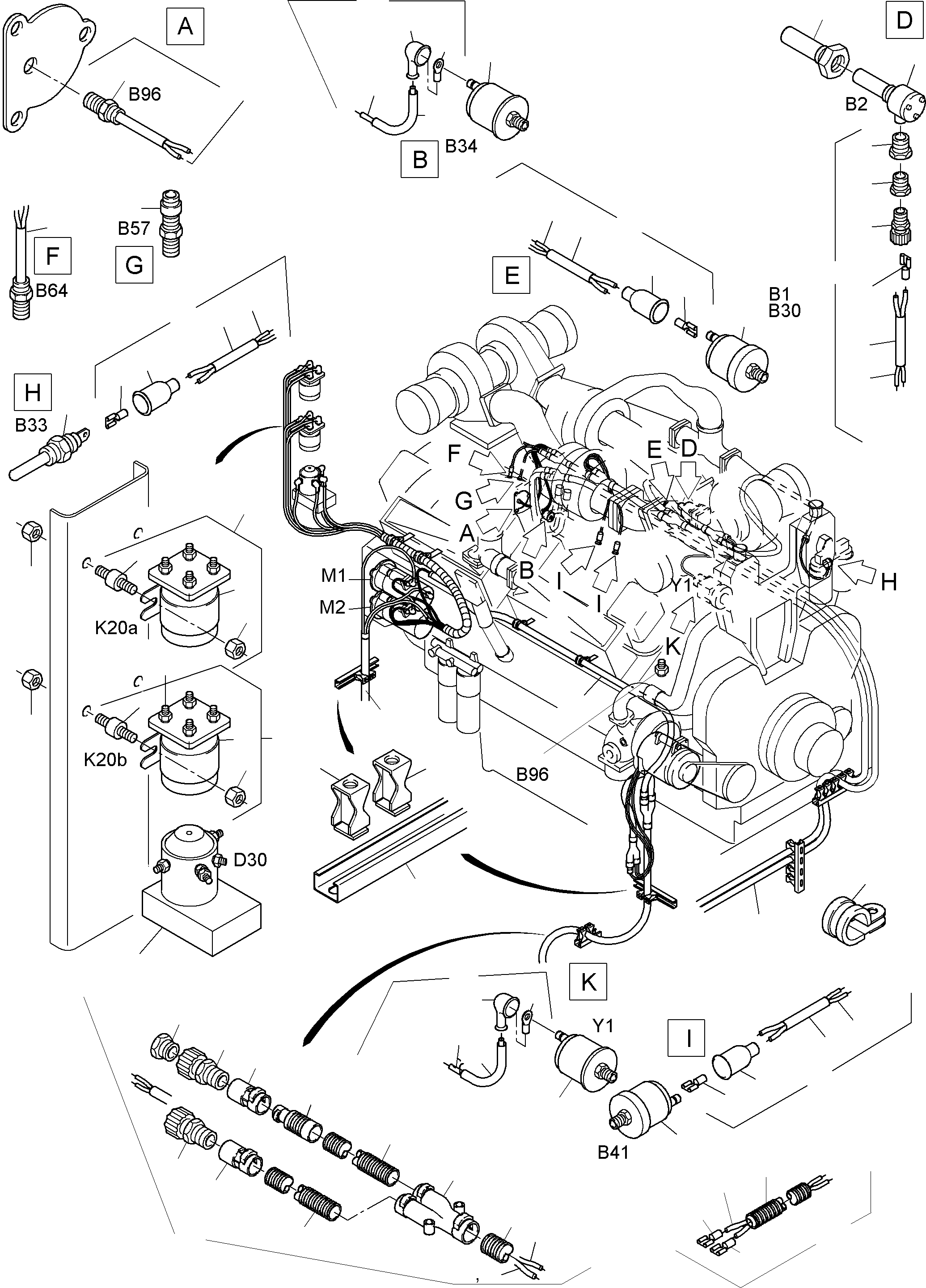 Plug Y1 and B34 assy. 899 352 40 KOMATSU