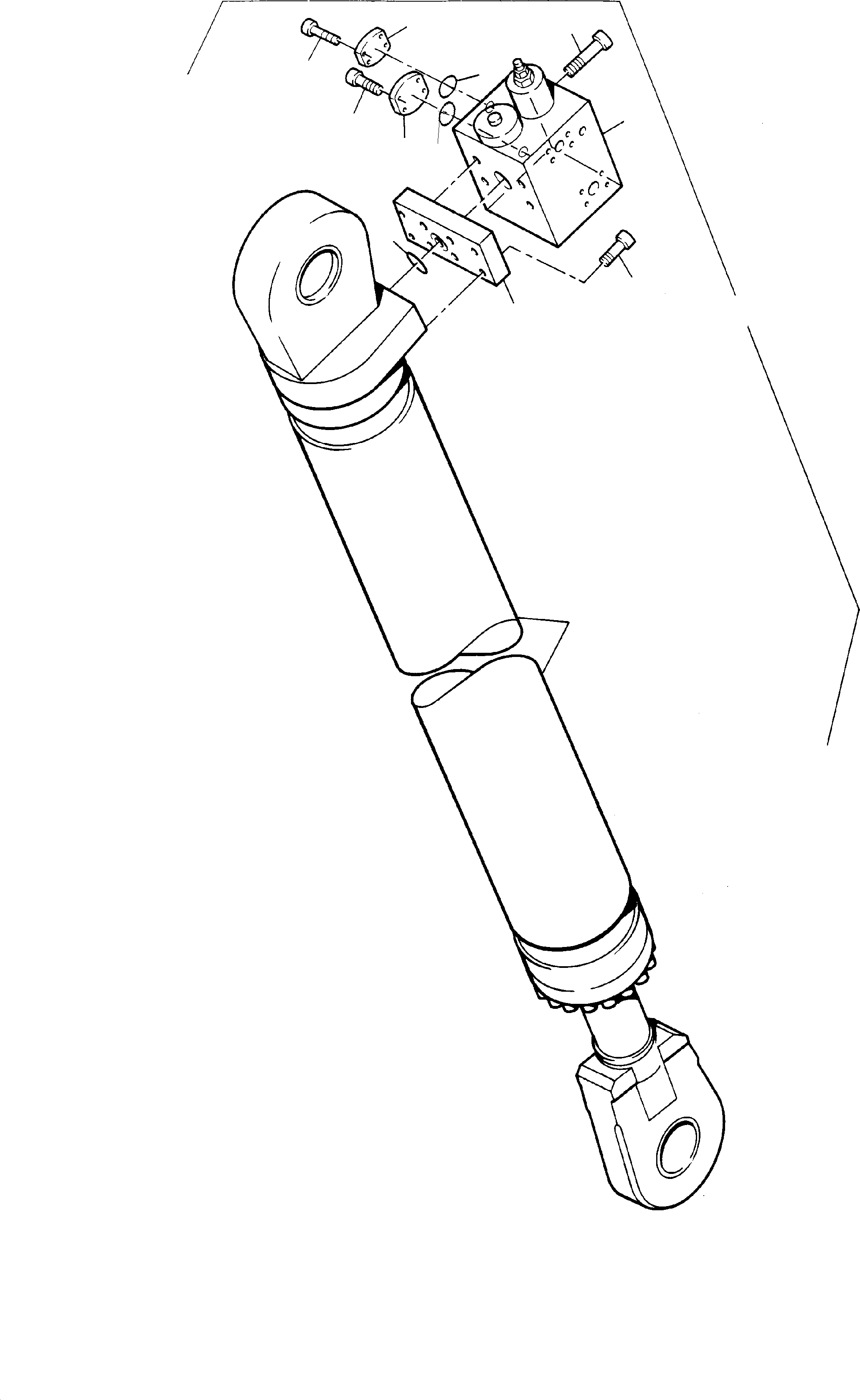 Cylinder with pipe burst valve 674 834 40 KOMATSU