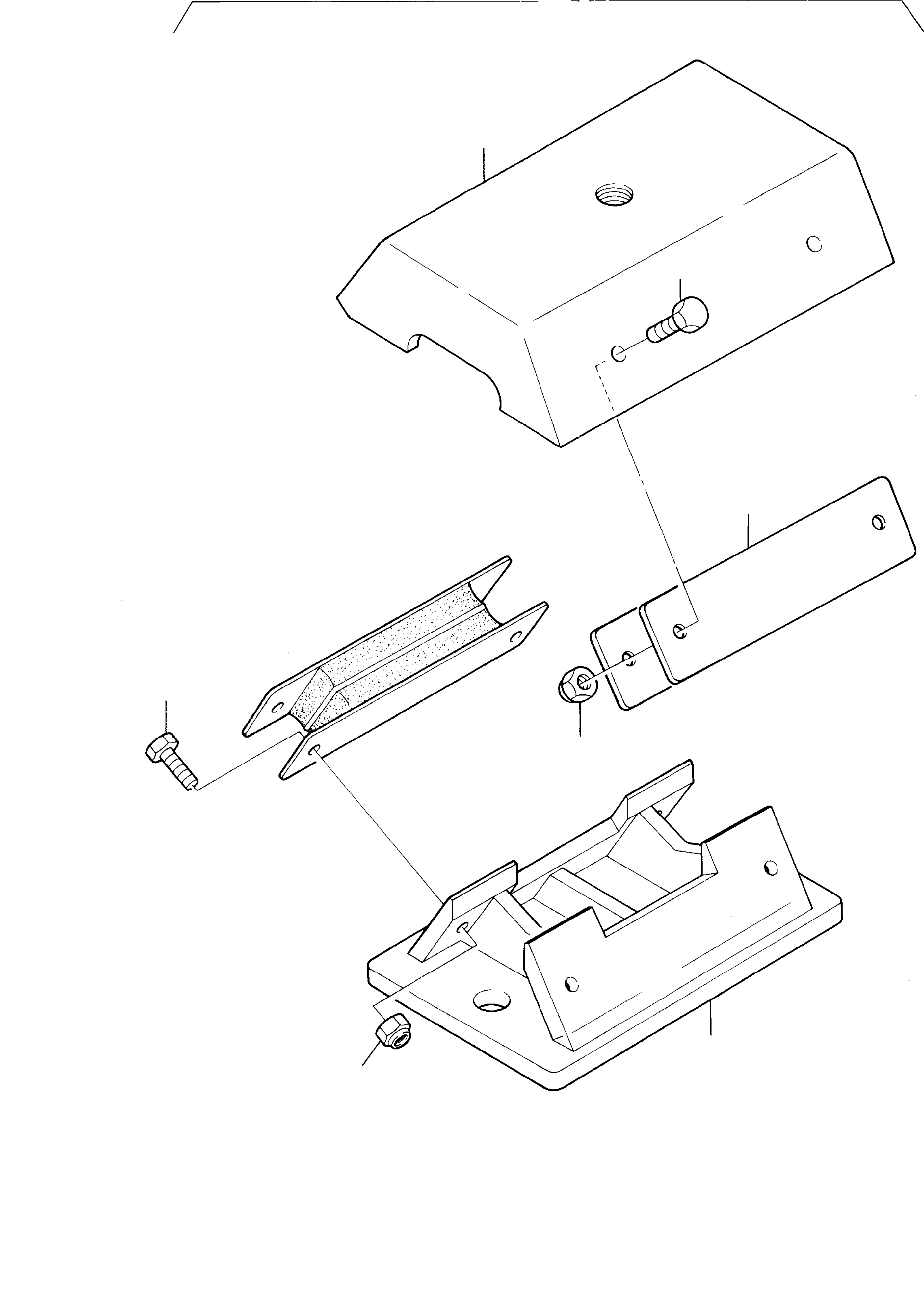 Rubber metal bar 896 672 40 KOMATSU