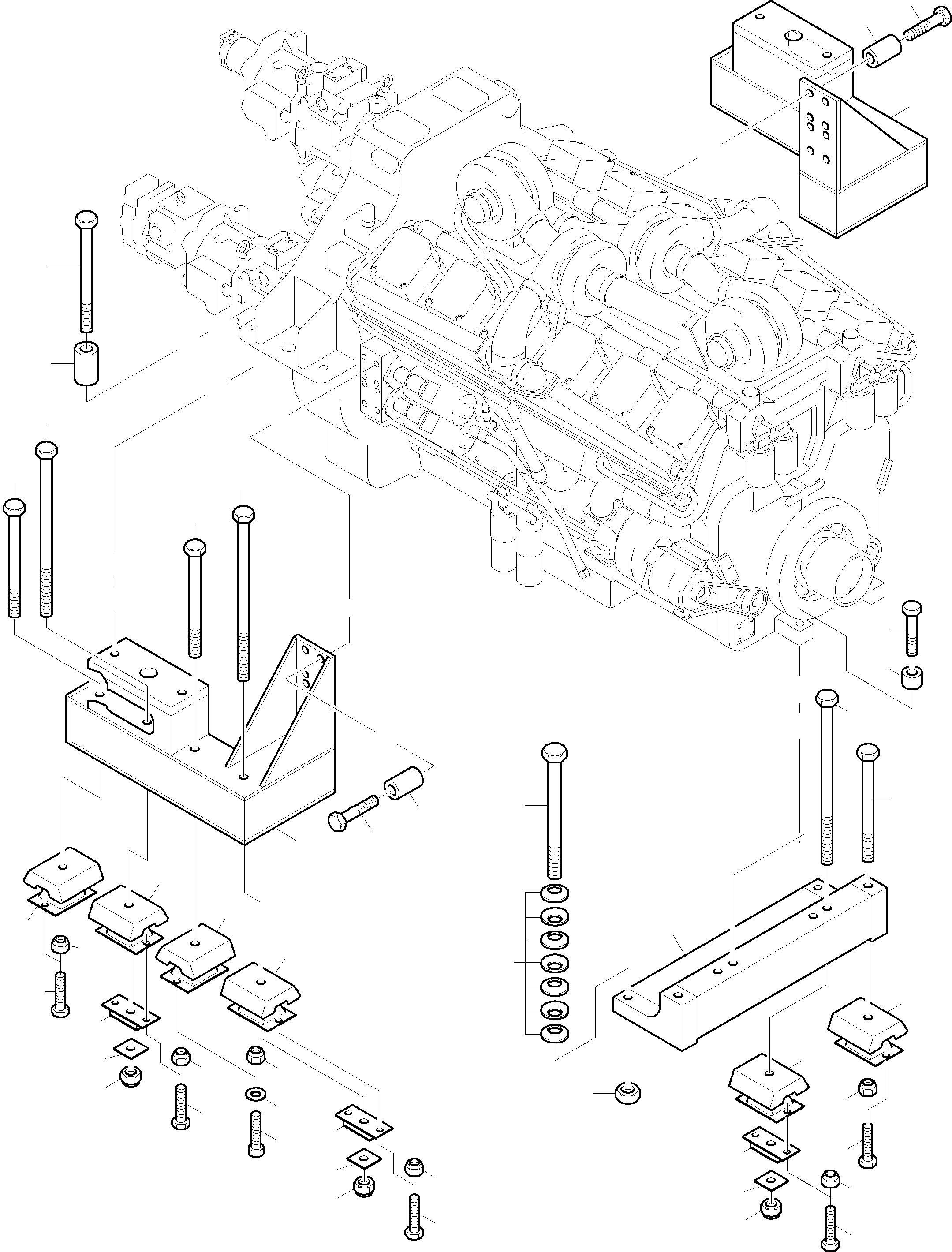 Engine suspension 923 780 40 KOMATSU