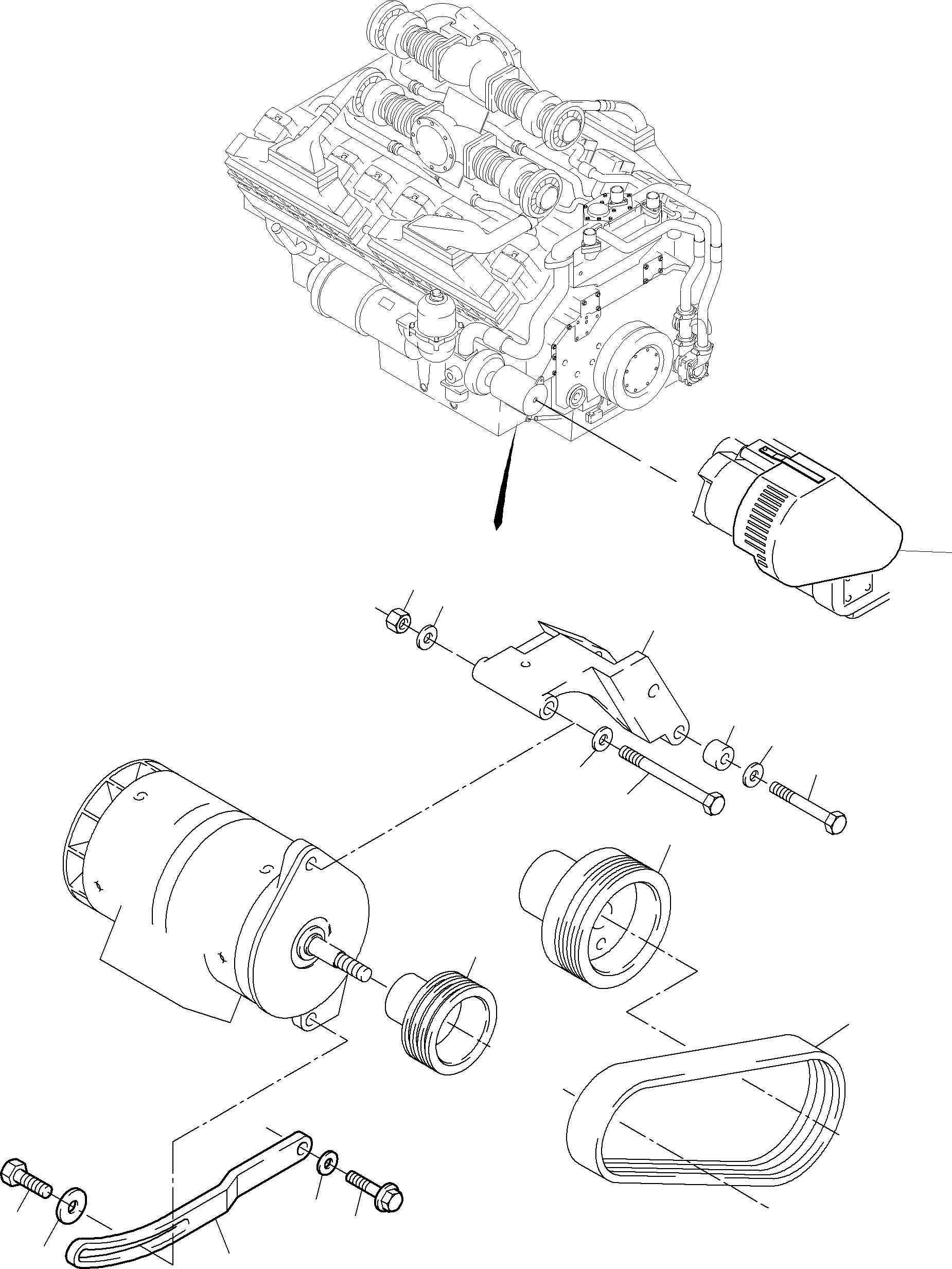 Belt protection Generator 930 594 40 KOMATSU