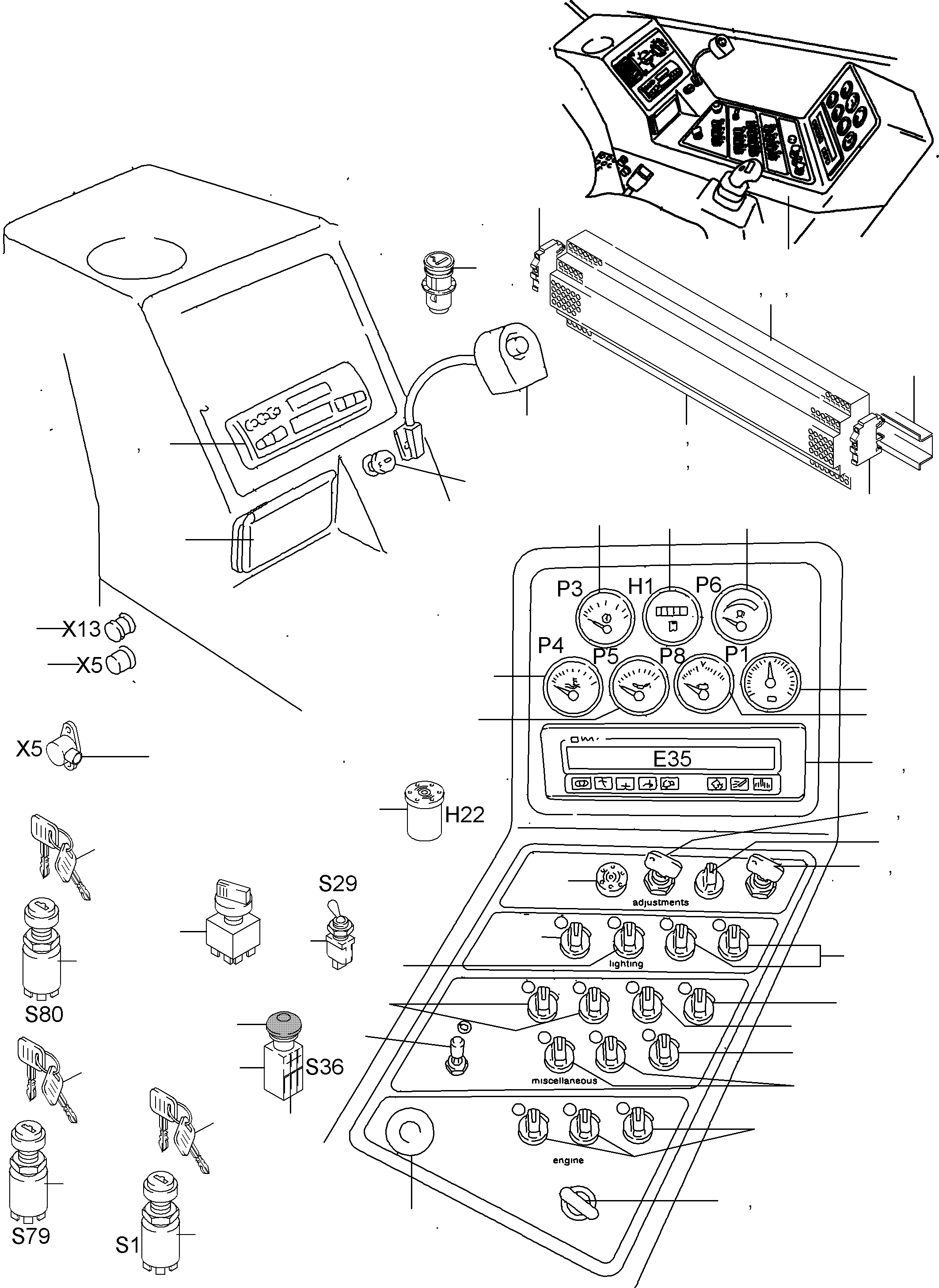 Connection cable V24 898 686 40 KOMATSU