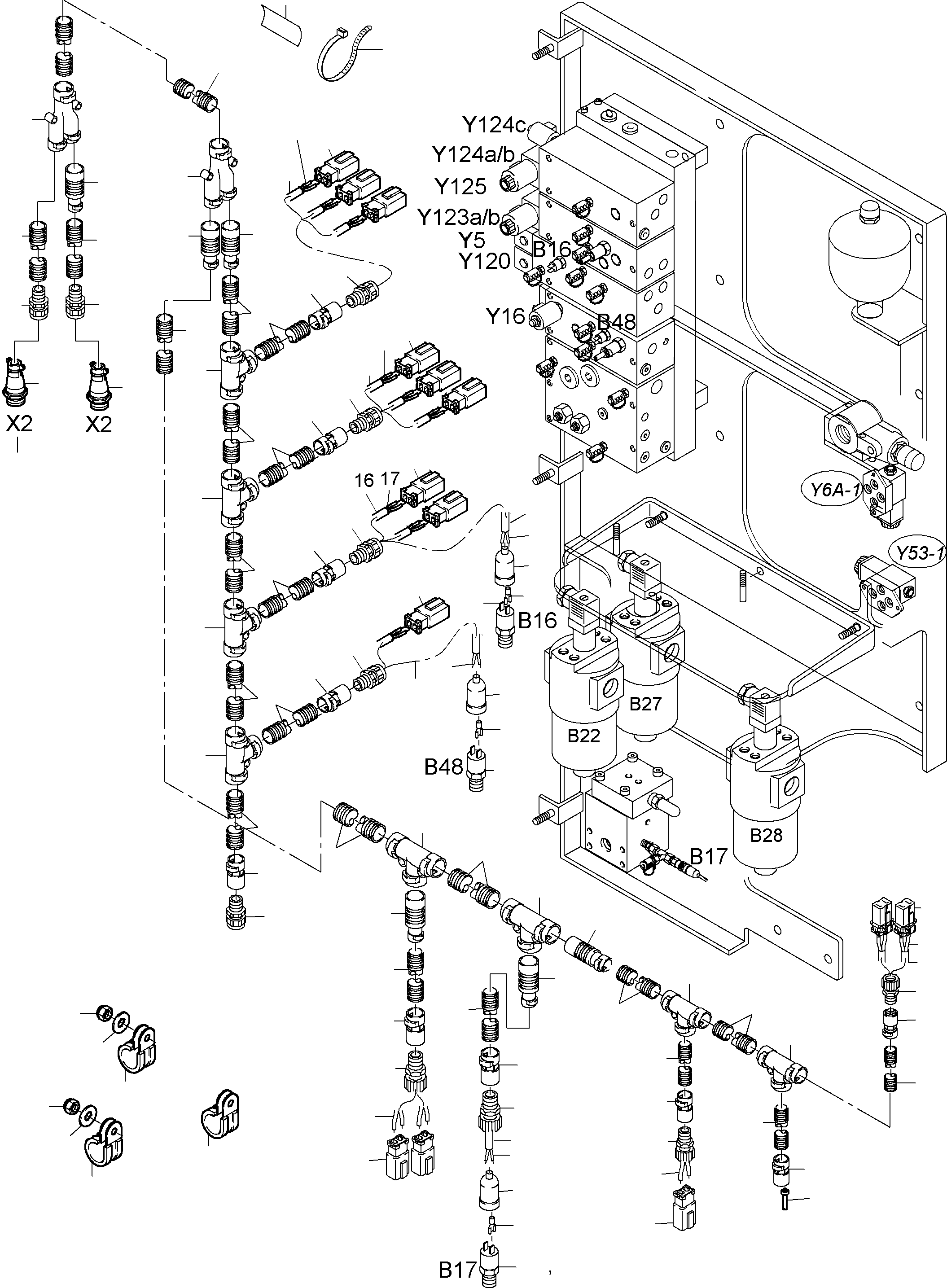 Harness - control frame 933 374 40 KOMATSU