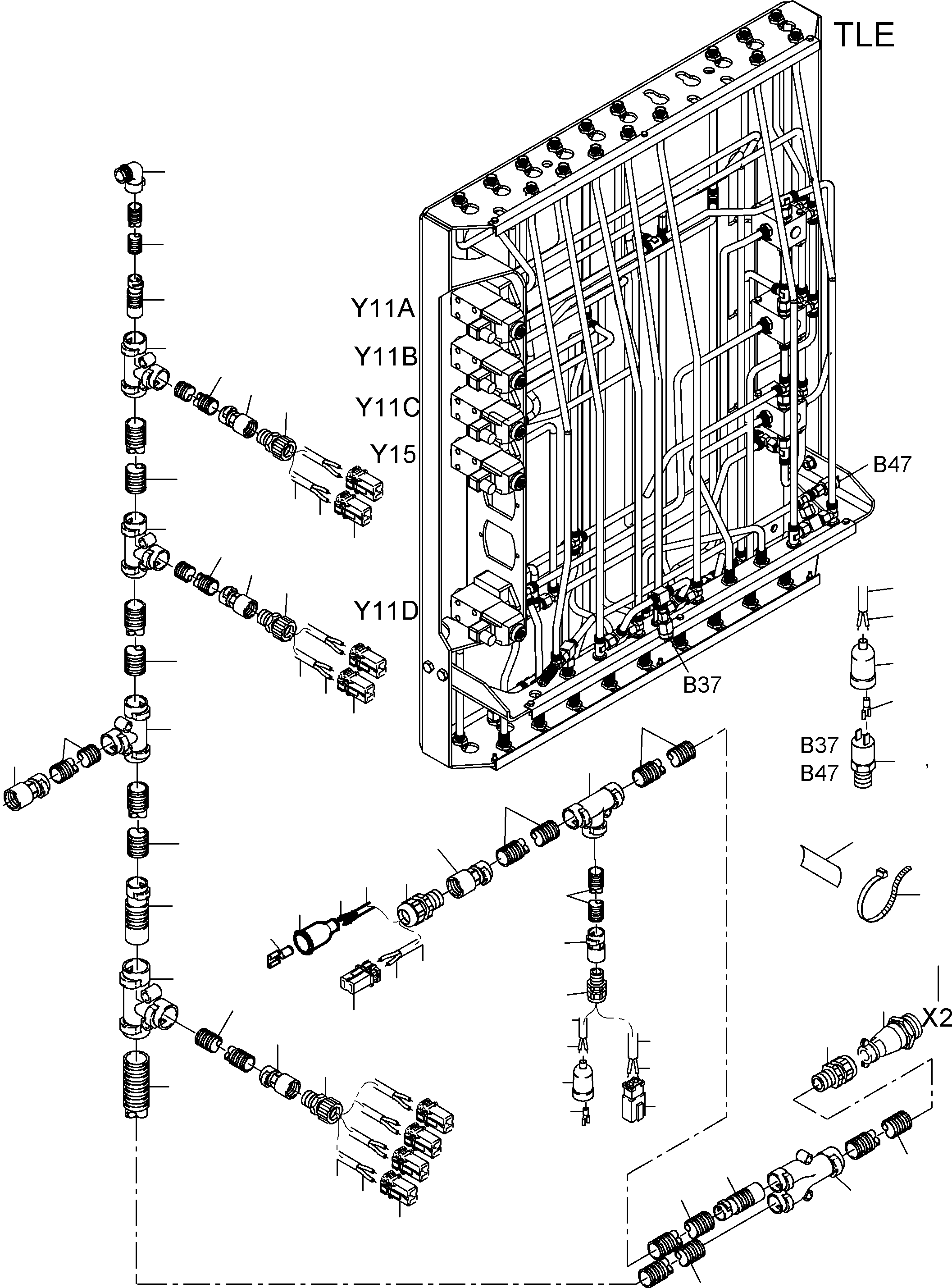 Harness - control frame 931 361 40 KOMATSU