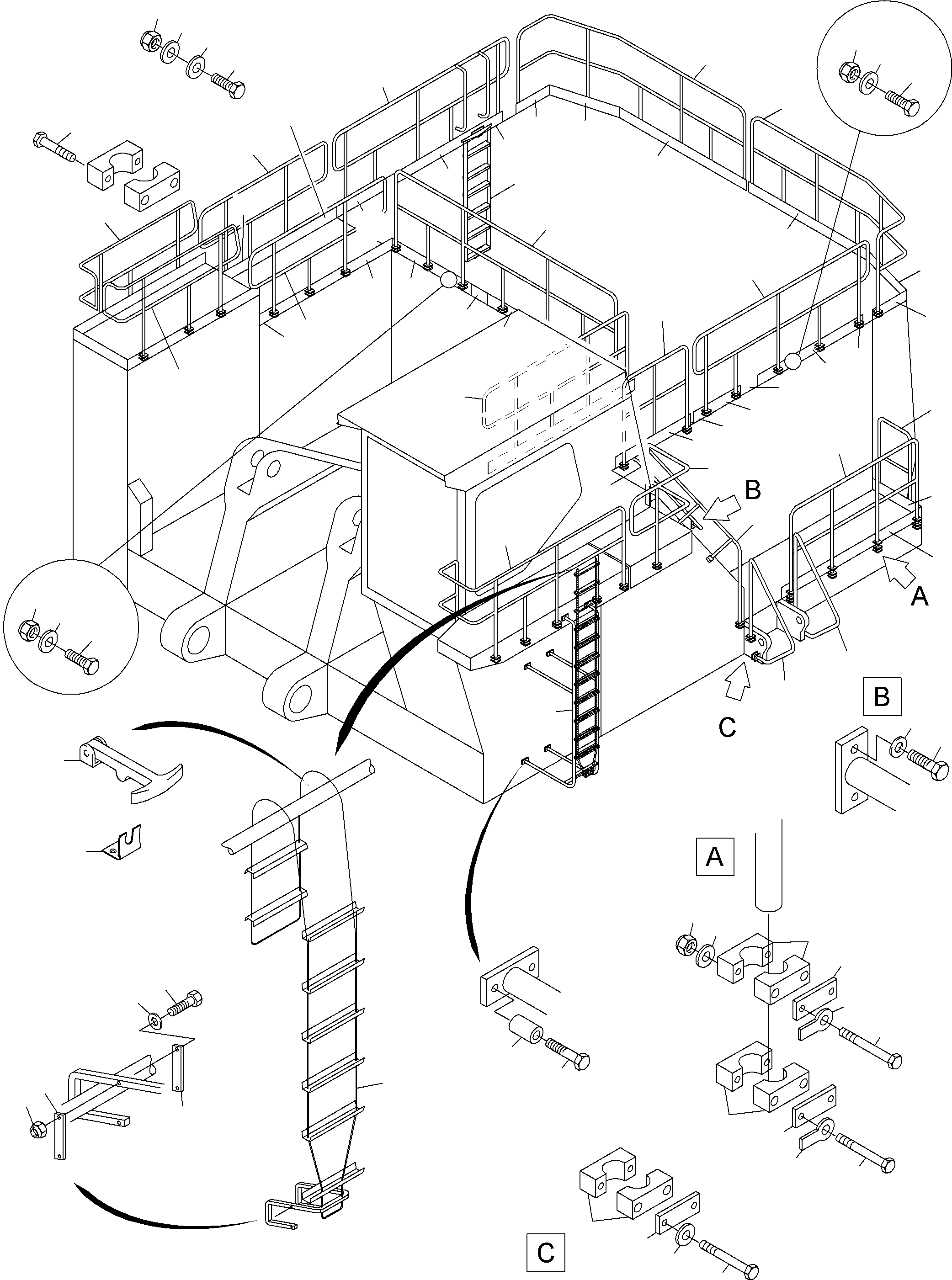 Rail (with Emergency Exit) 936 561 40 KOMATSU