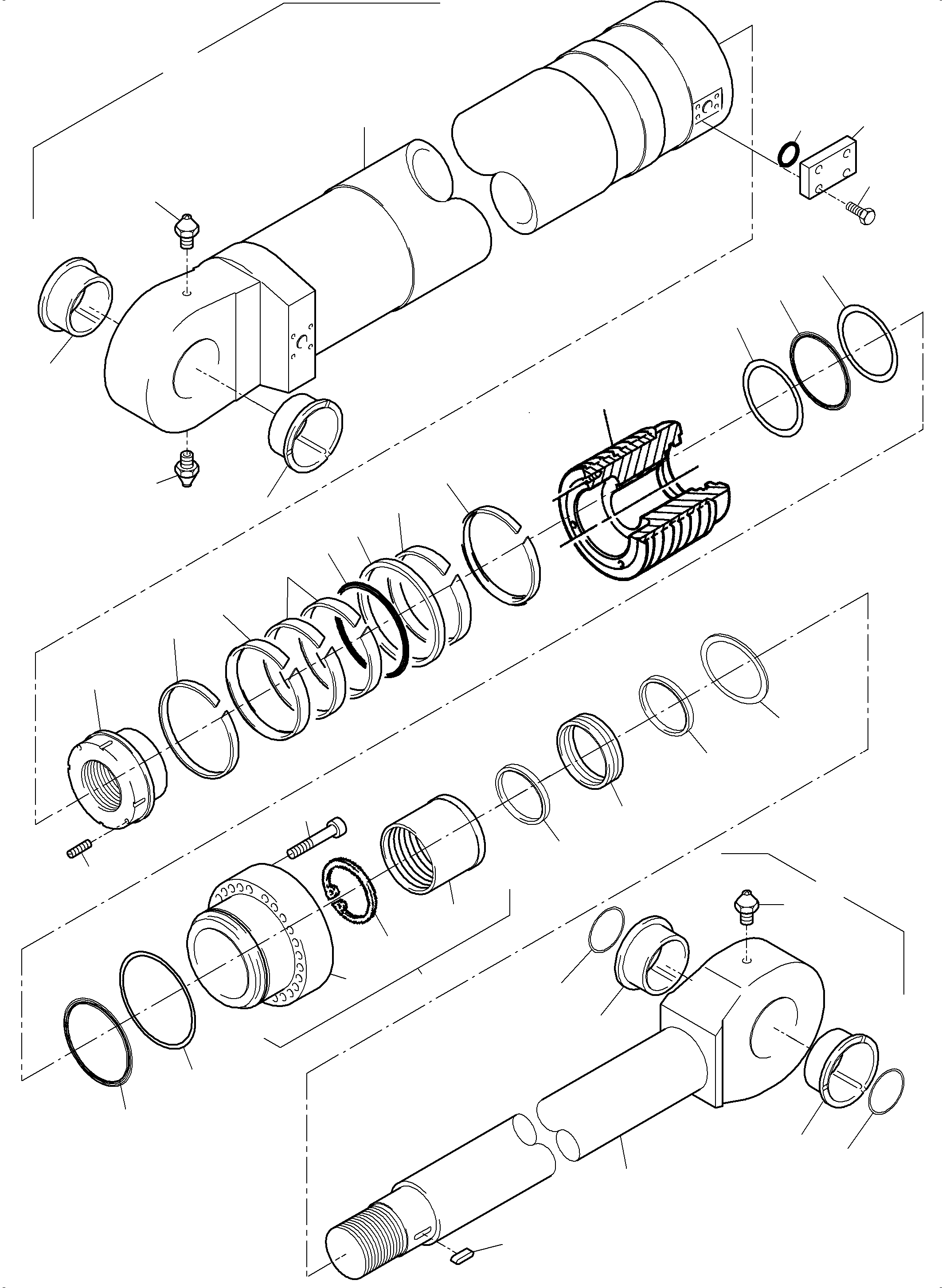 Комплект уплотнений - piston rod consist. of fig-nos: 21-24, 35 797 948 73 KOMATSU