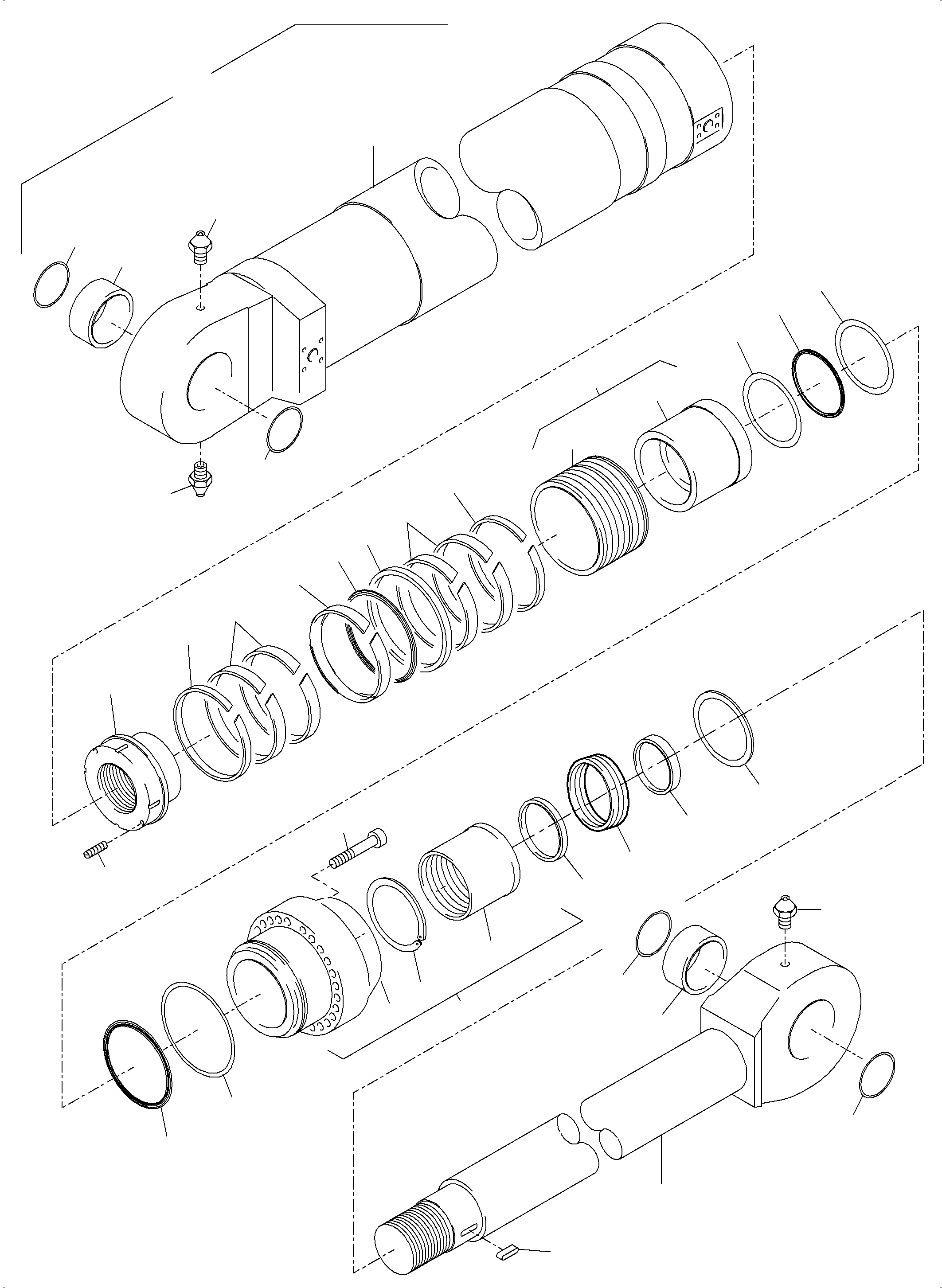 Seal kit piston rod consist. of fig.-nos: 26,27,33-35 797 950 73 KOMATSU