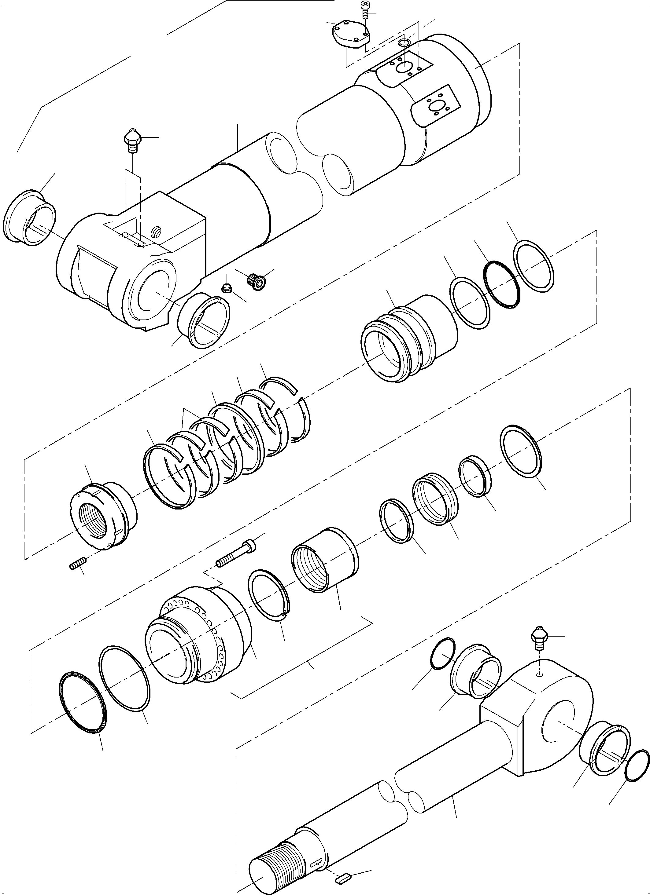 Cylinder barrel assy. consist. of fig-nos: 06,27+32 798 890 73 KOMATSU