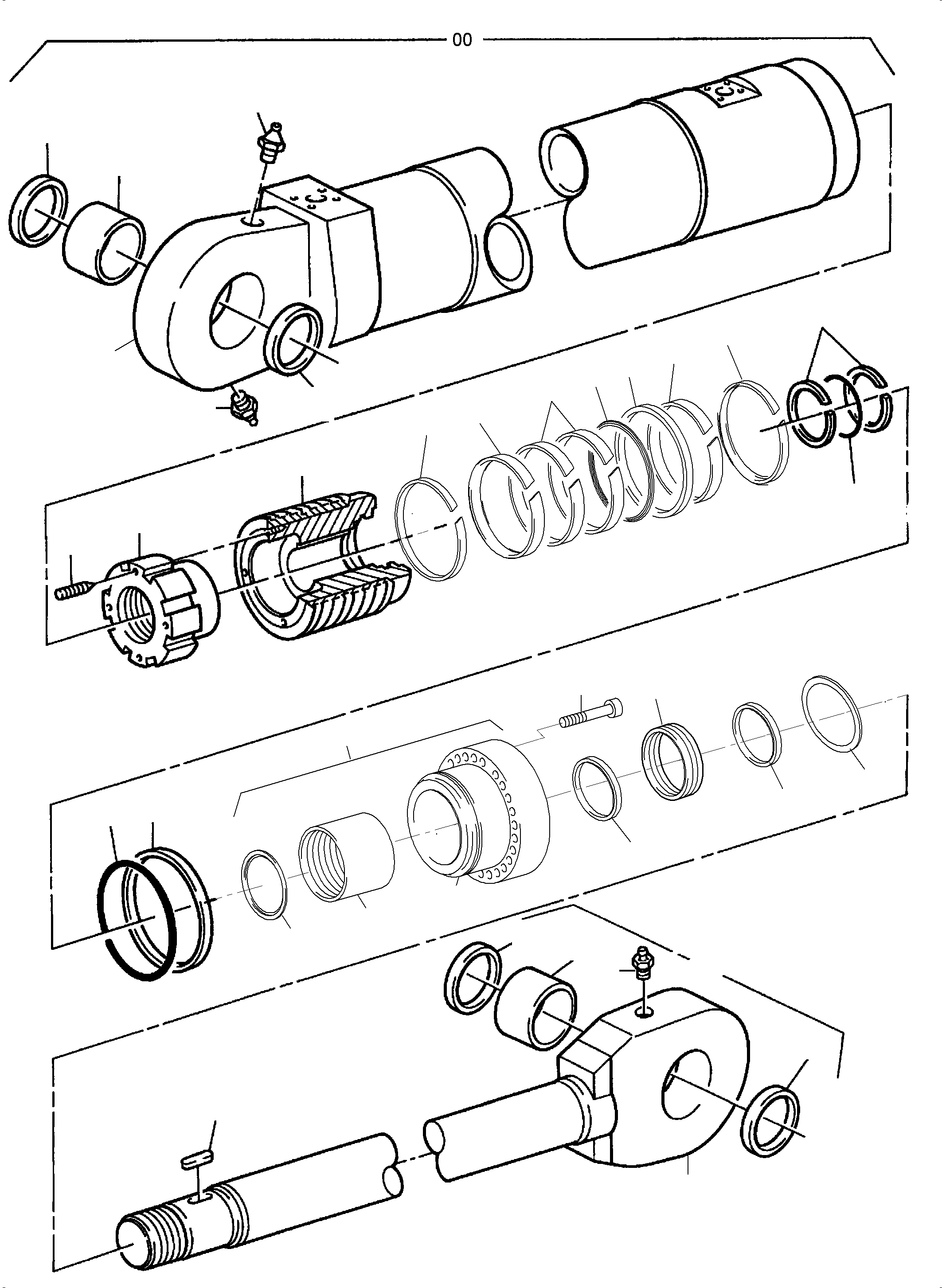 Piston rod incl. fig-nos: 02,06,07,19,23 795 682 73 KOMATSU