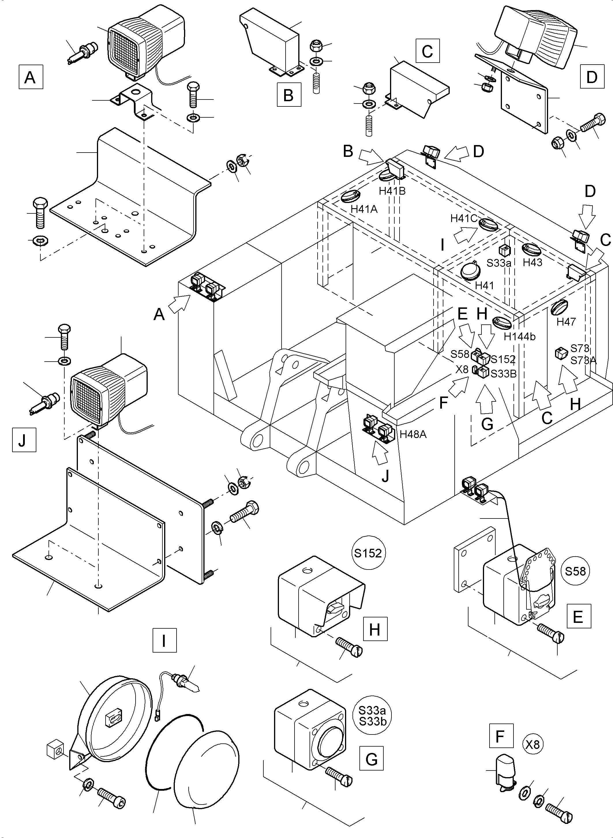 Harness roof frame - engine housing 955 478 40 KOMATSU