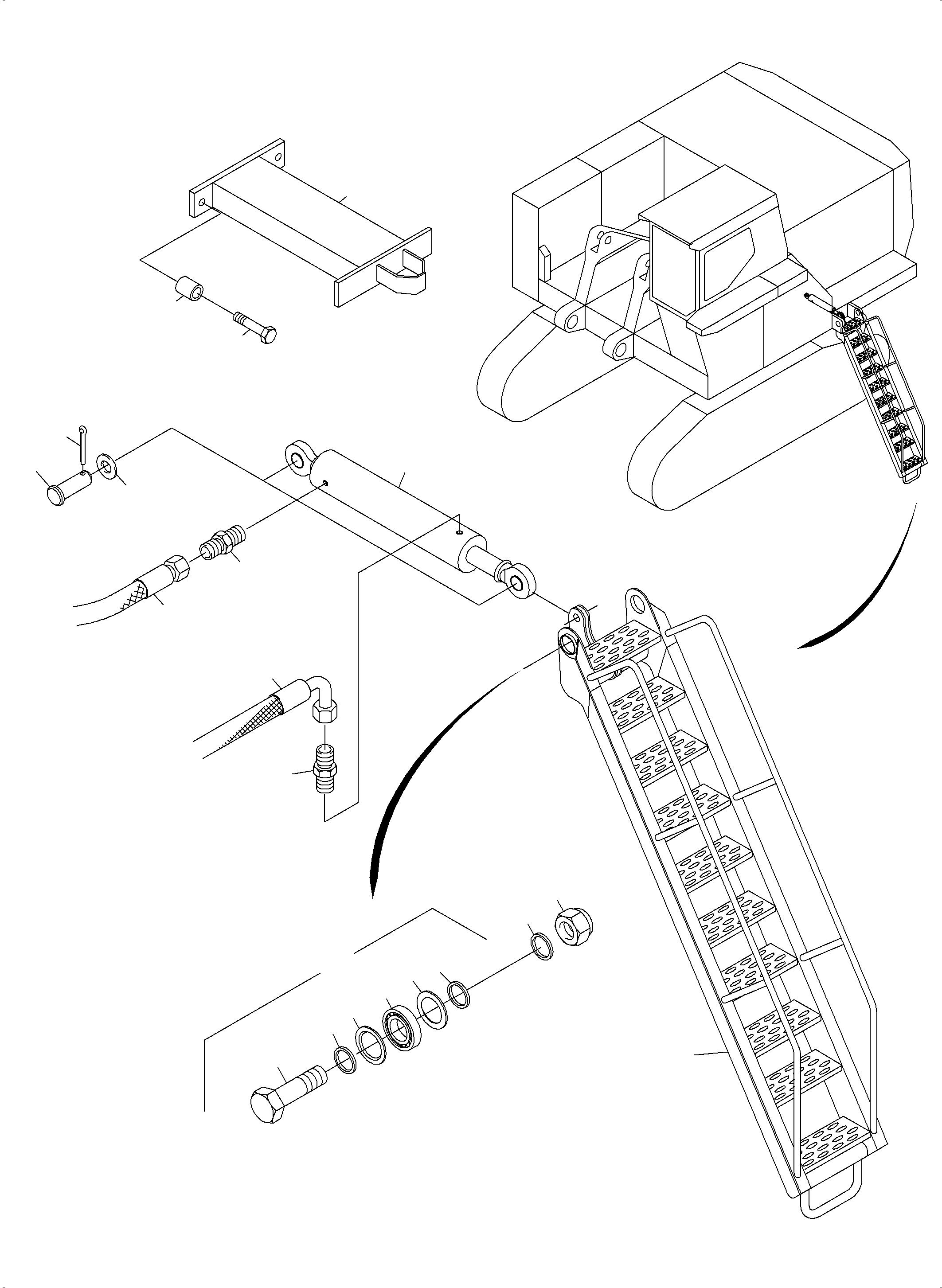 Hydraulic cylinder 898 161 40 KOMATSU