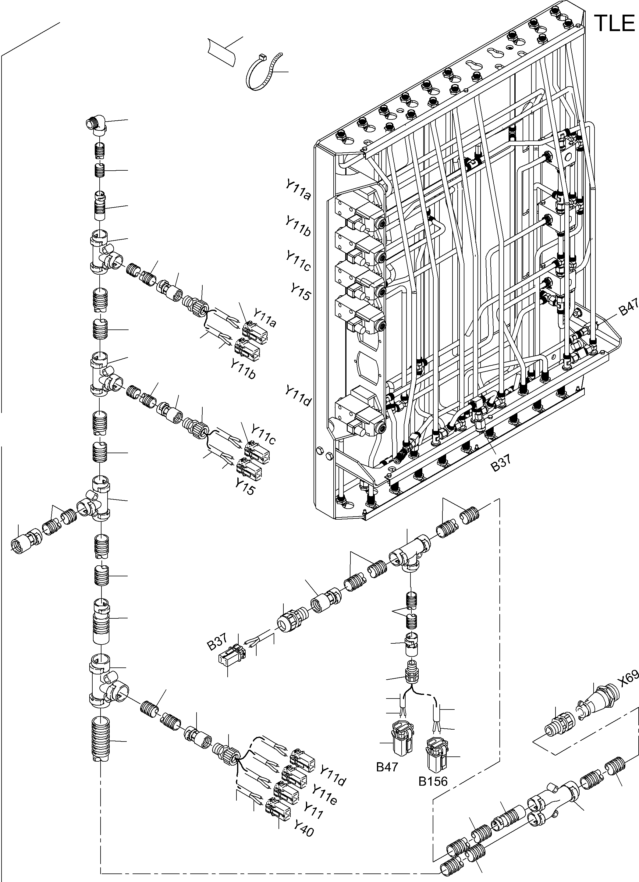 Harness - control frame 955 466 40 KOMATSU