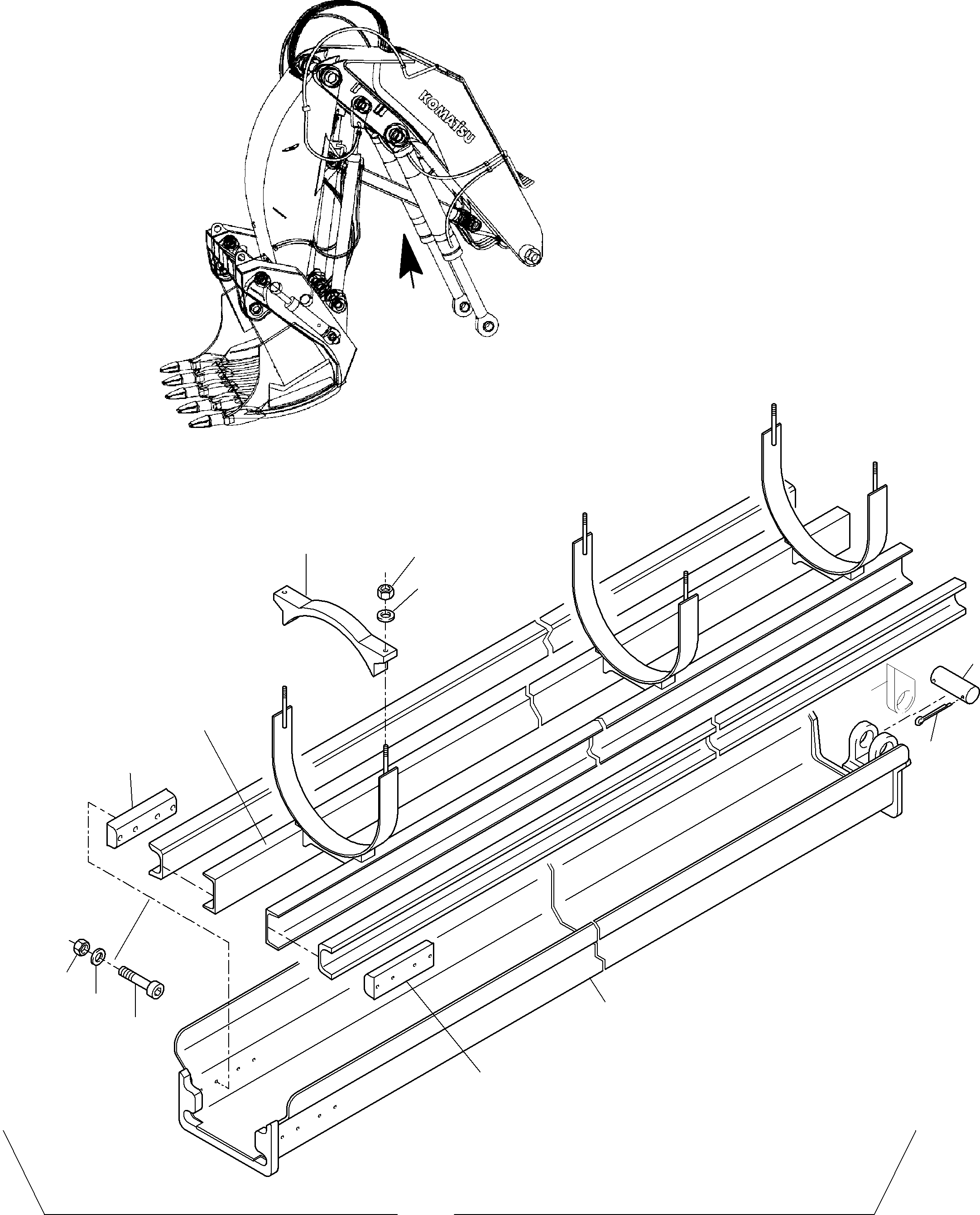 Guide rail 430 802 40 KOMATSU