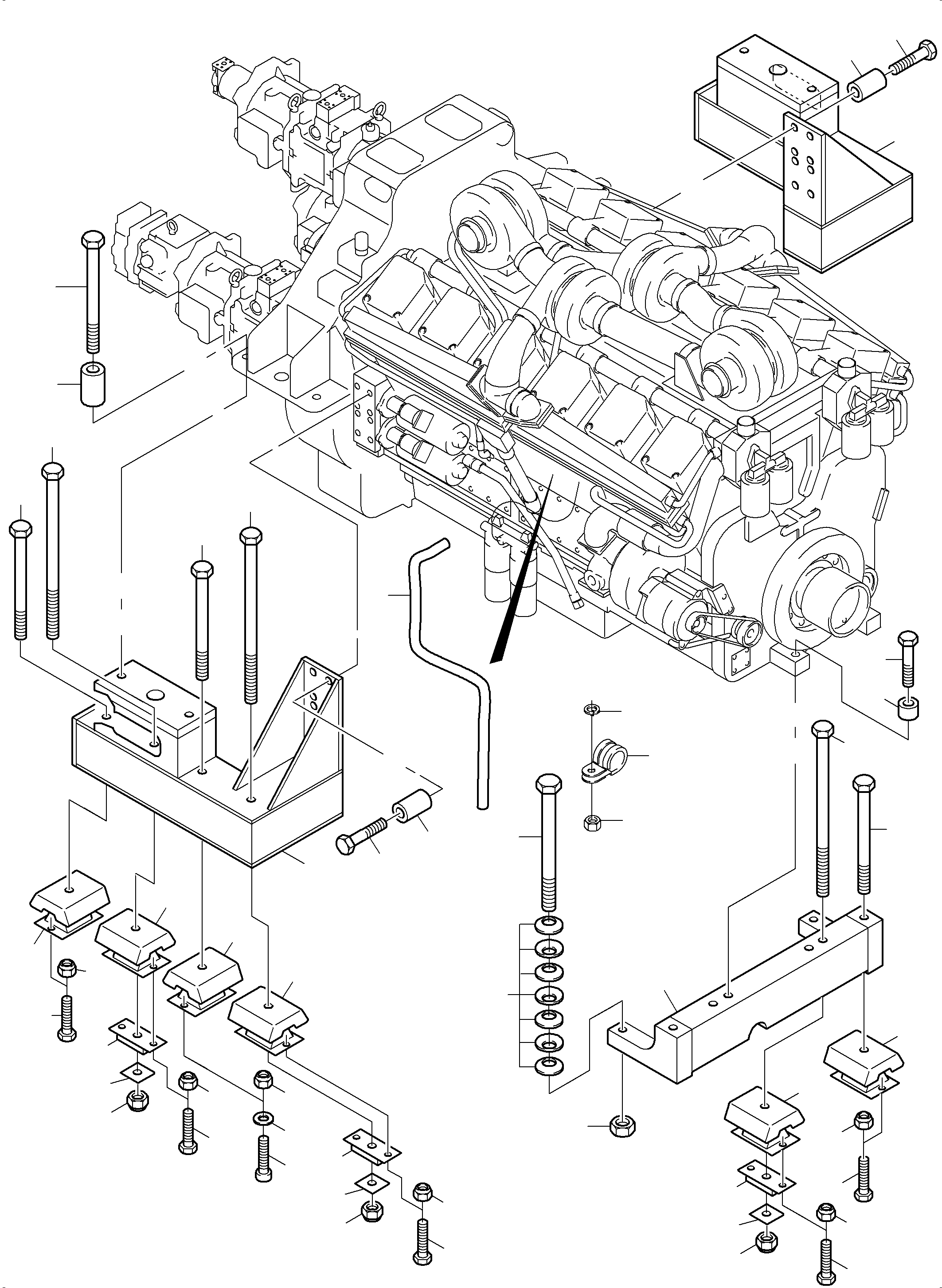 Engine suspension 953 260 40 KOMATSU