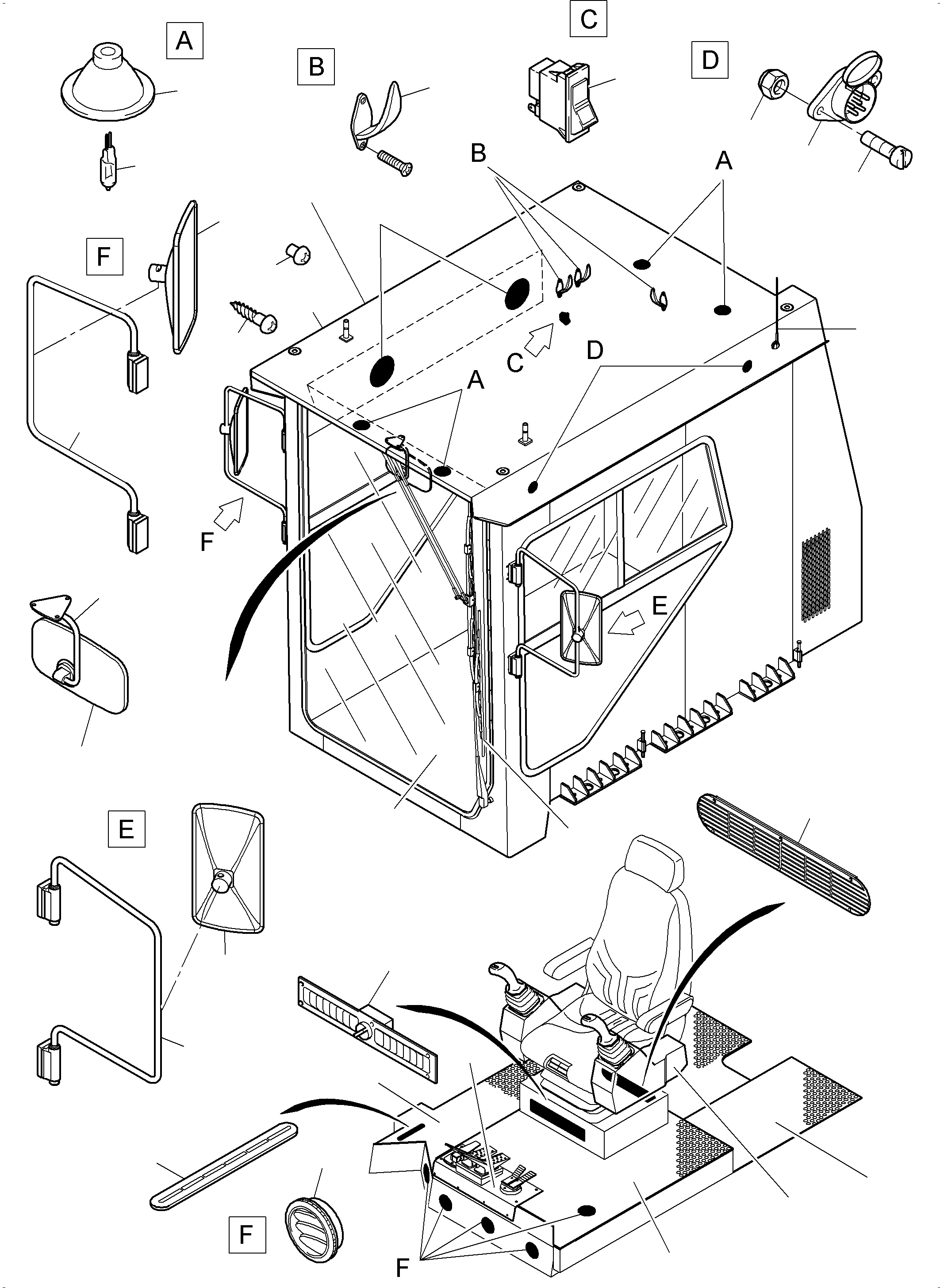 Operator's cab assy. 954 358 40 KOMATSU
