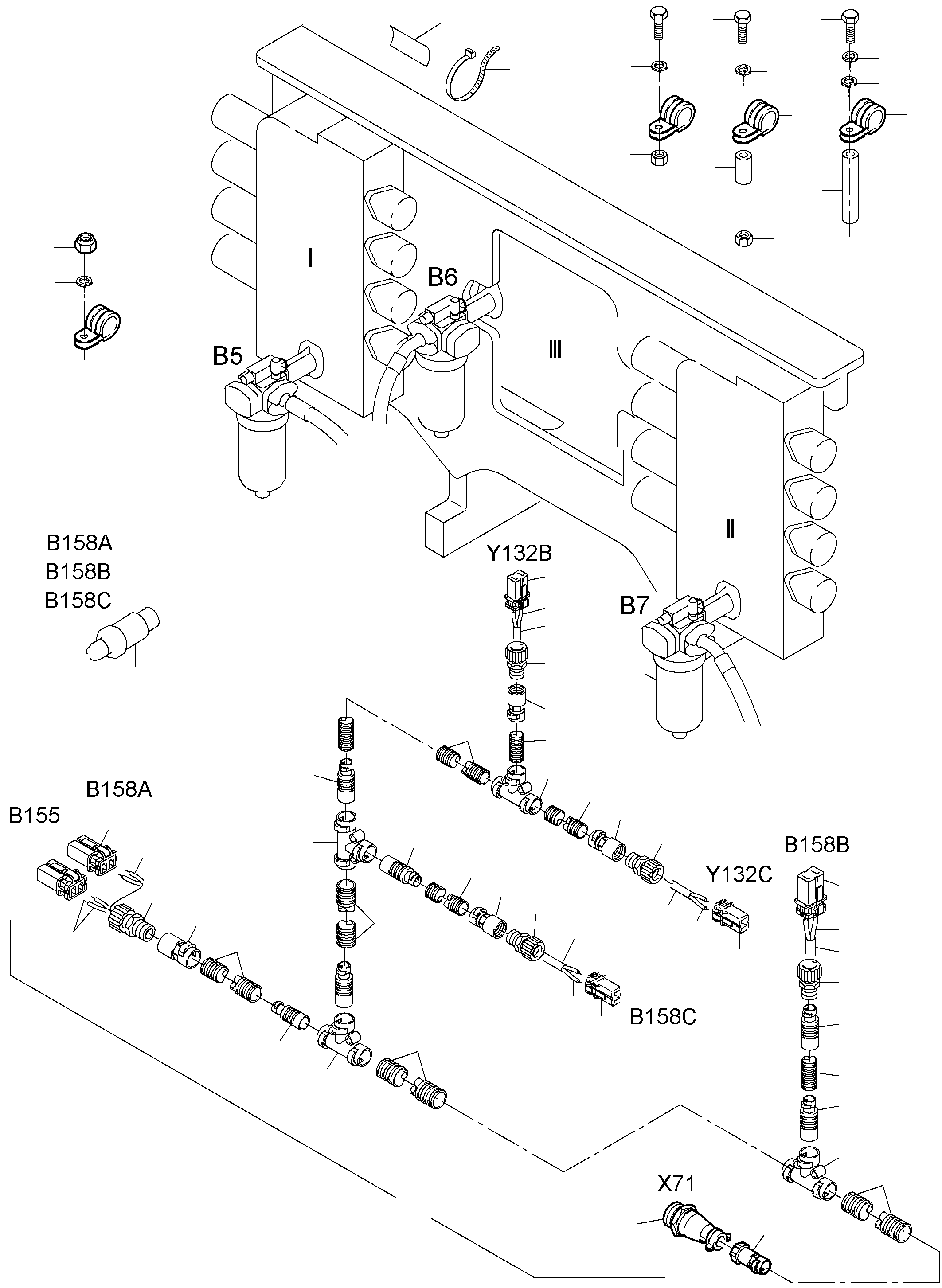 Harness - pressure contact - h.p. filter 962 606 40 KOMATSU